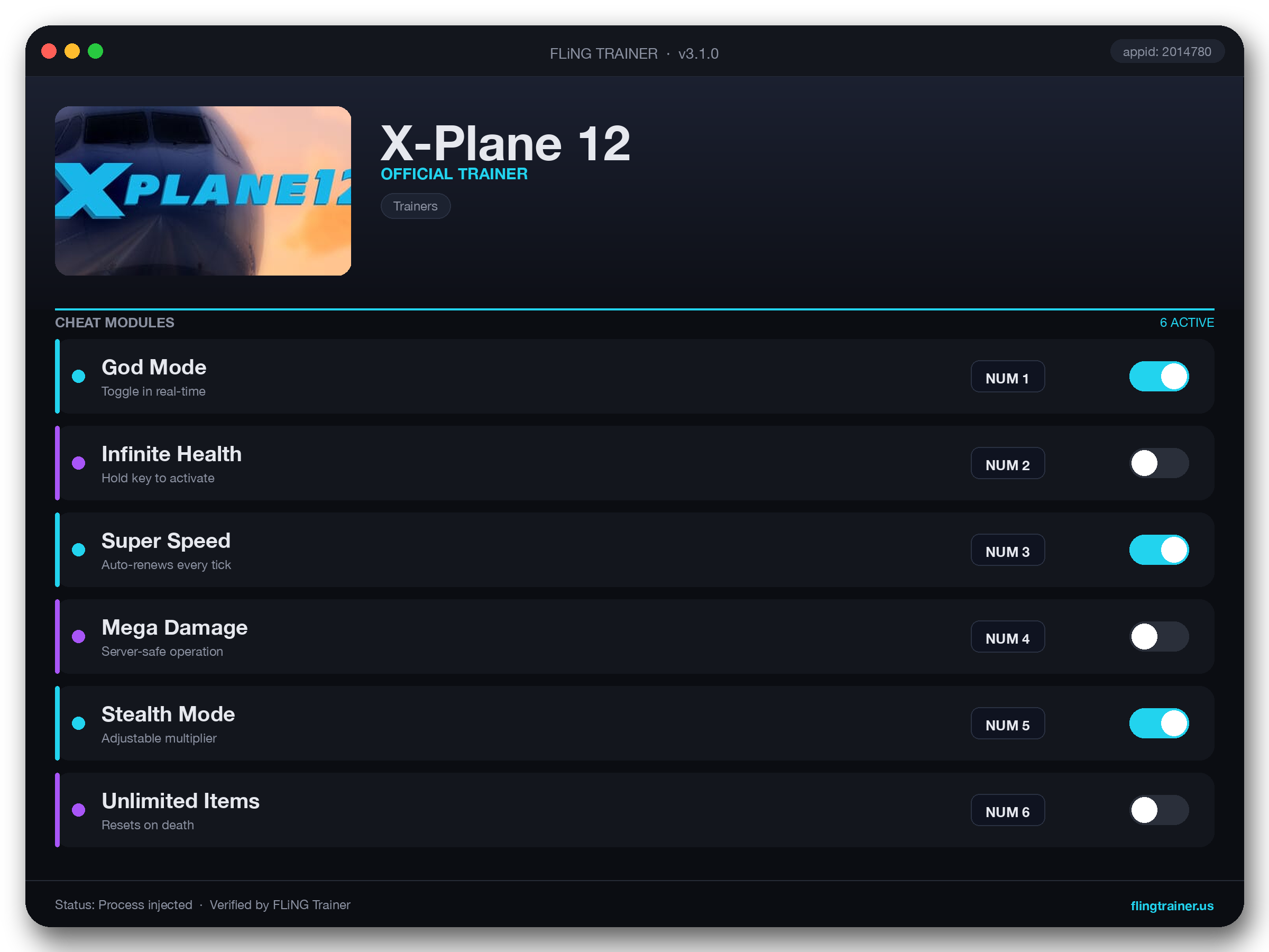 X-Plane 12 Trainer interface