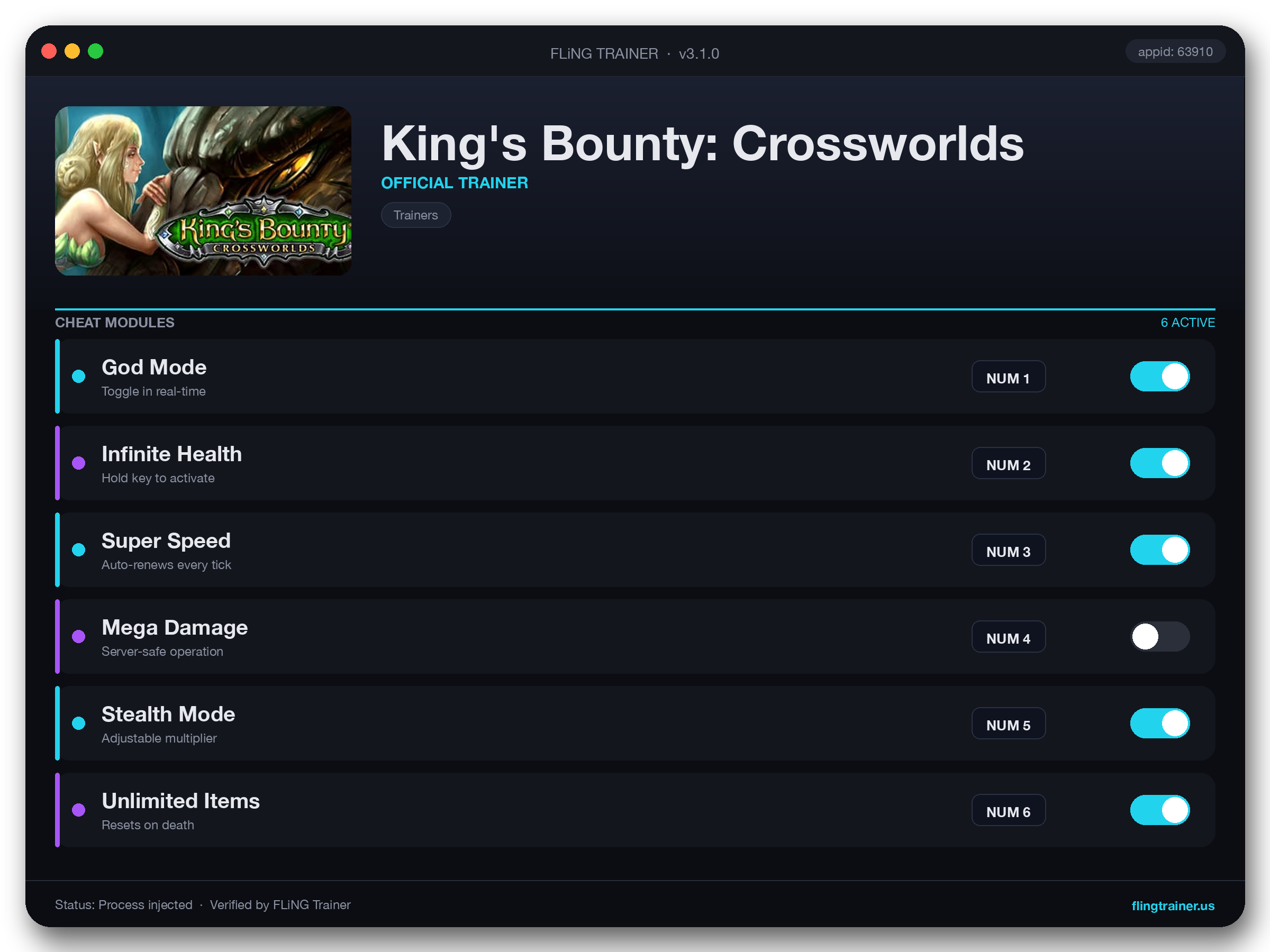 King's Bounty: Crossworlds Trainer interface