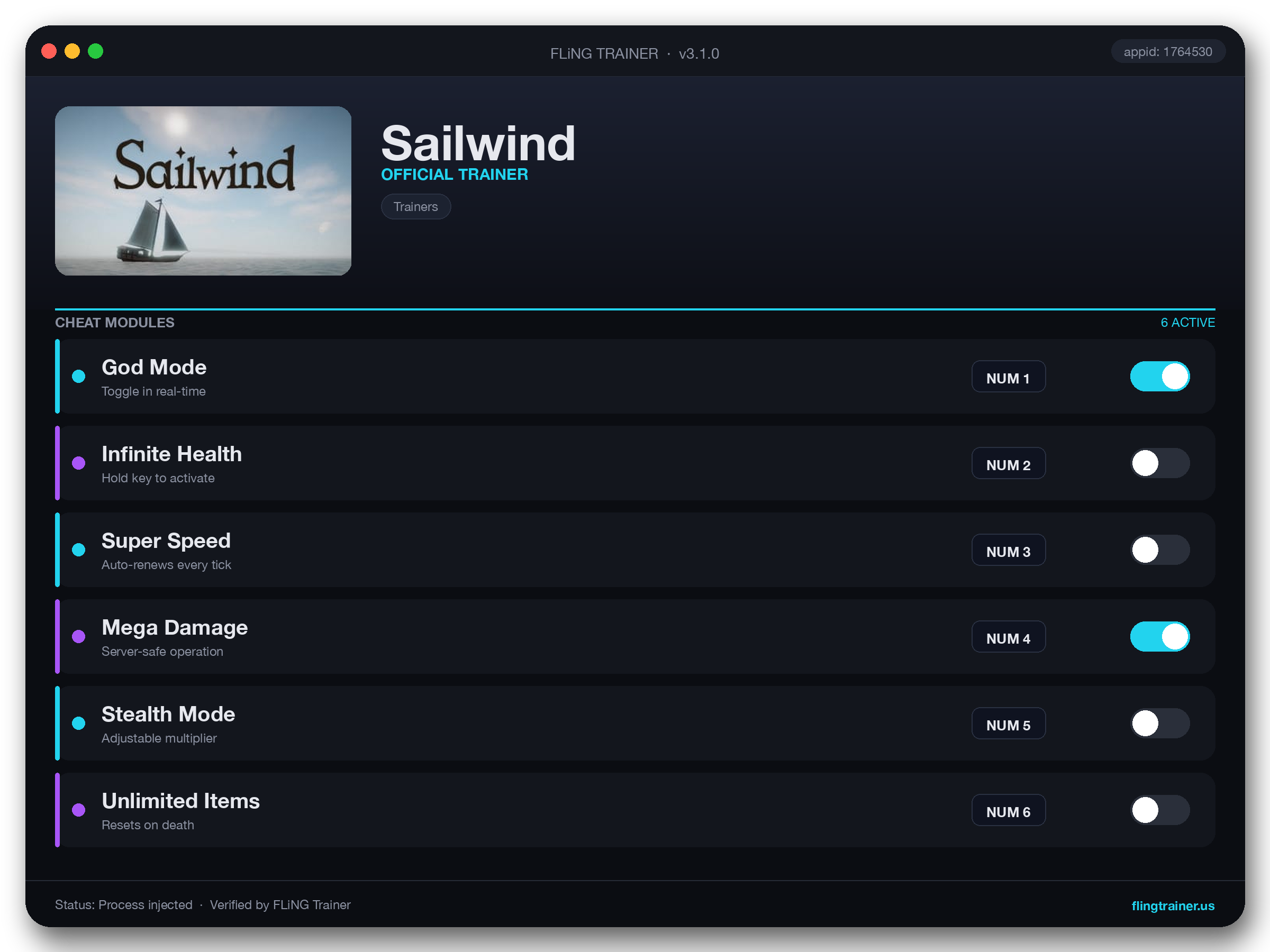 Sailwind Trainer interface