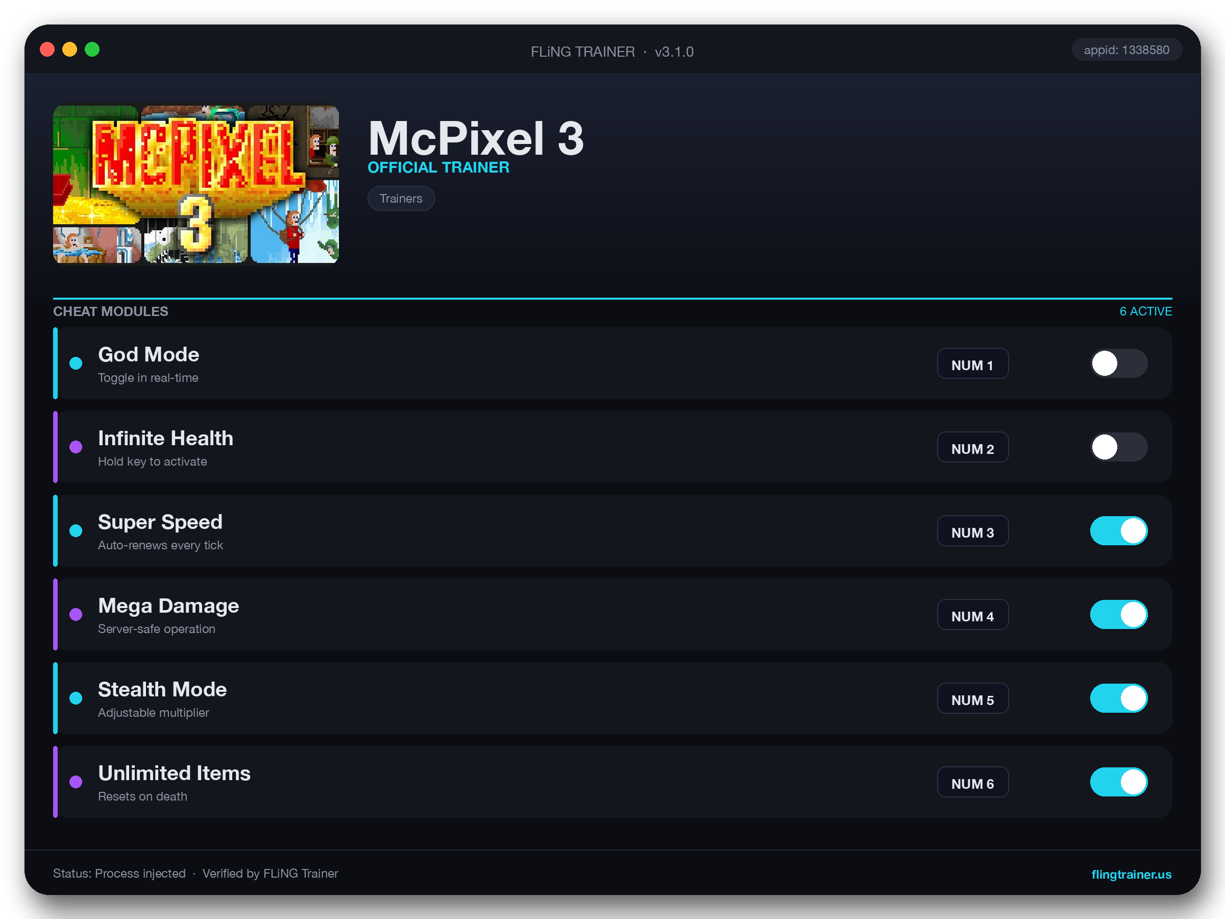 McPixel 3 Trainer interface
