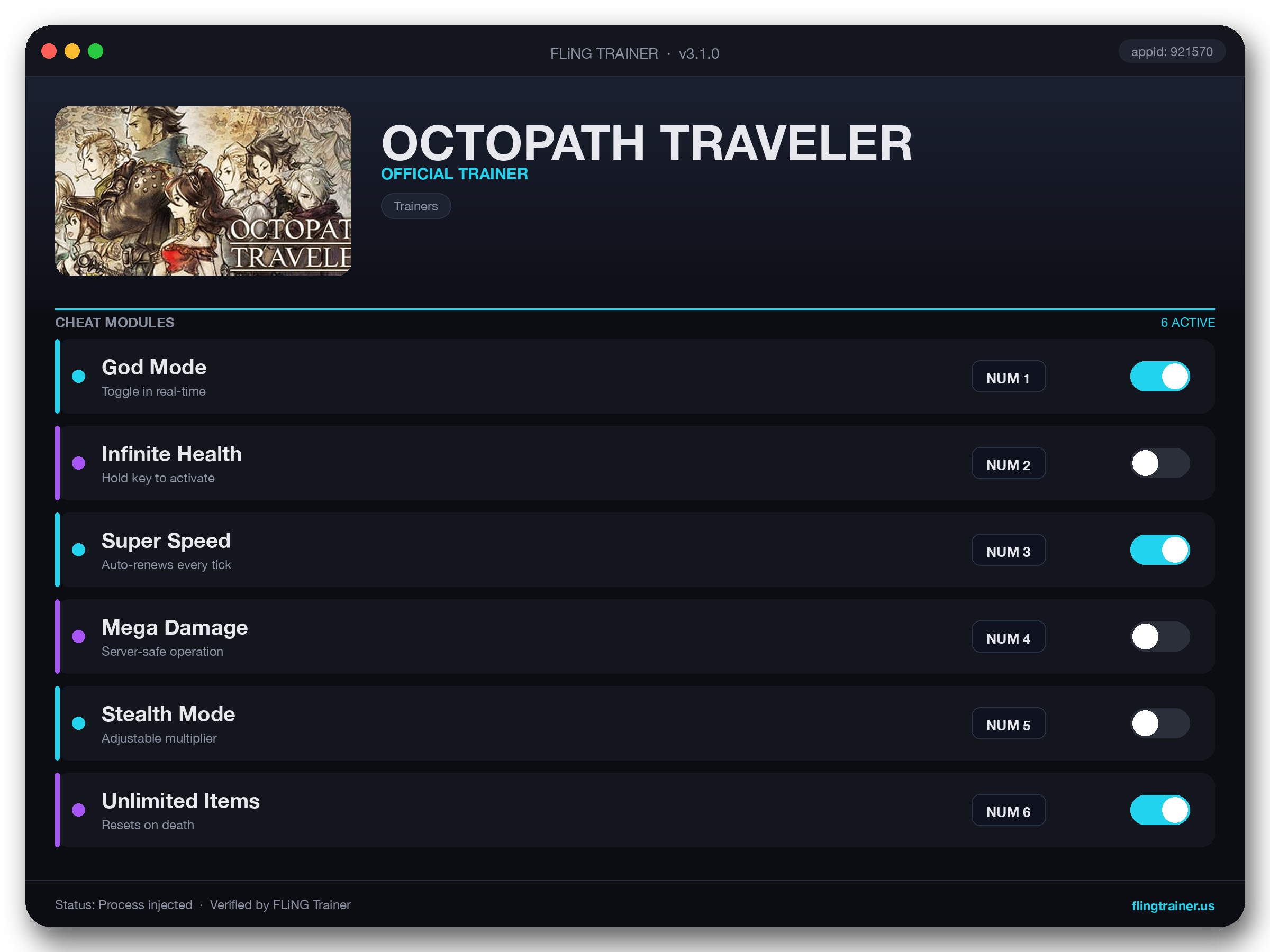 OCTOPATH TRAVELER Trainer interface