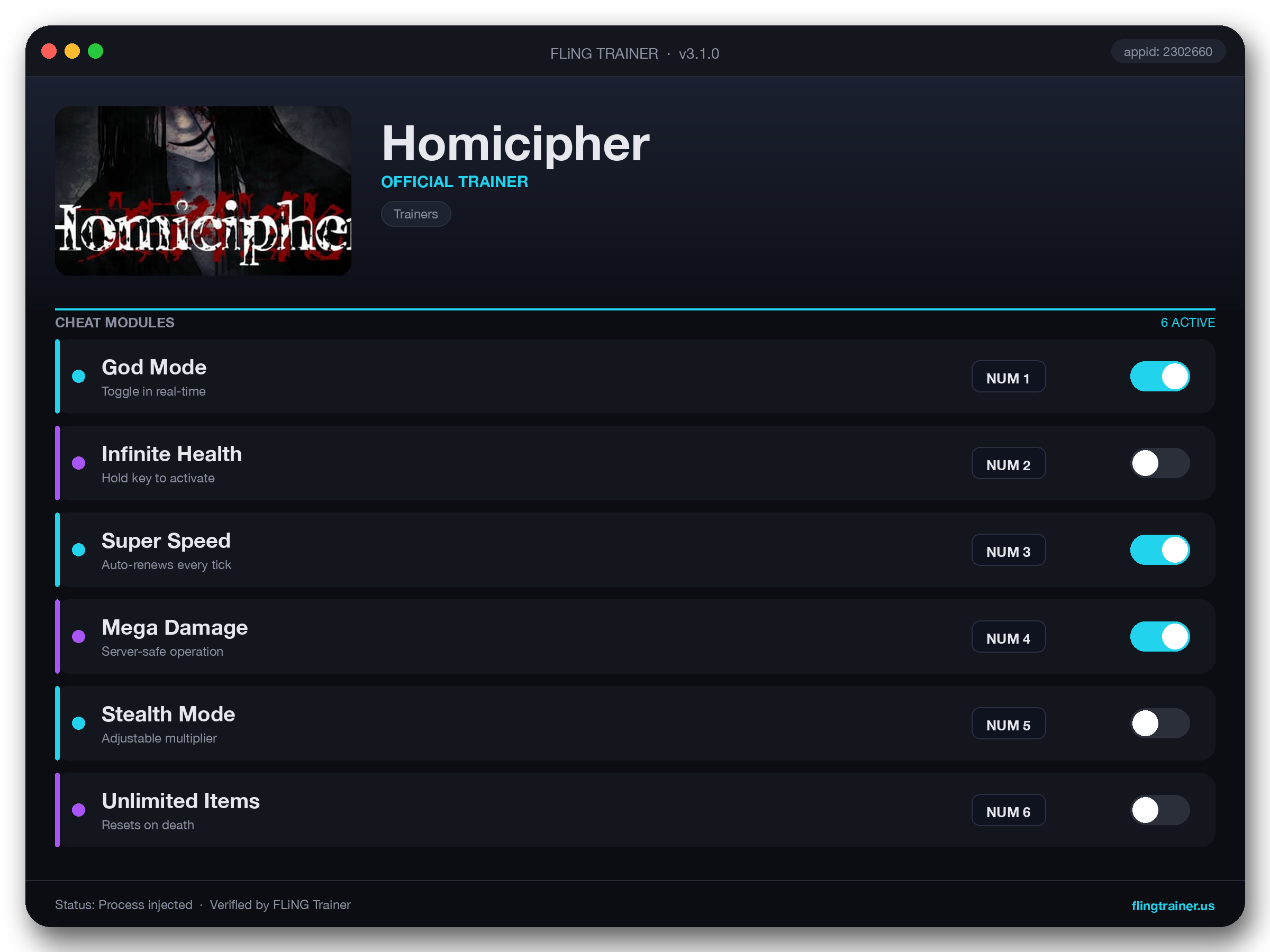 Homicipher Trainer interface