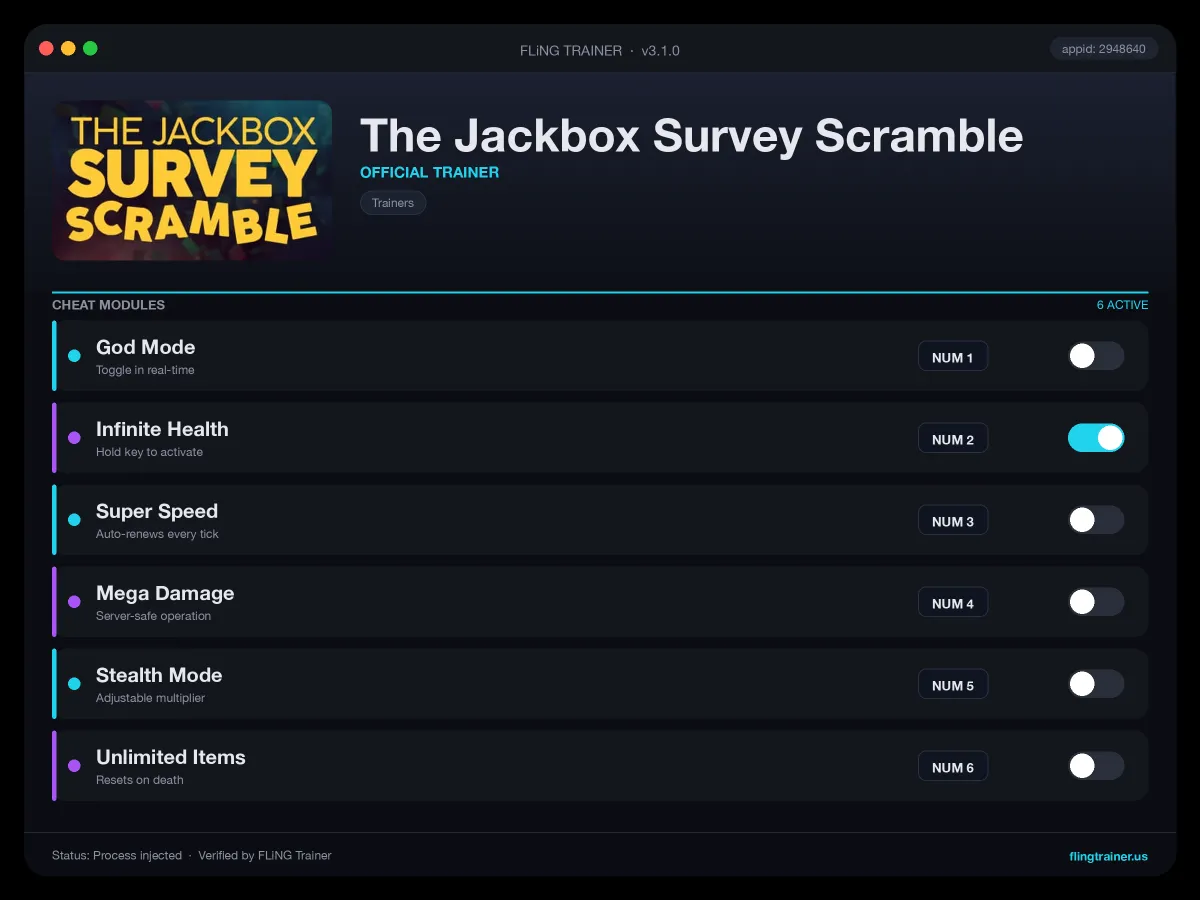 The Jackbox Survey Scramble Trainer interface