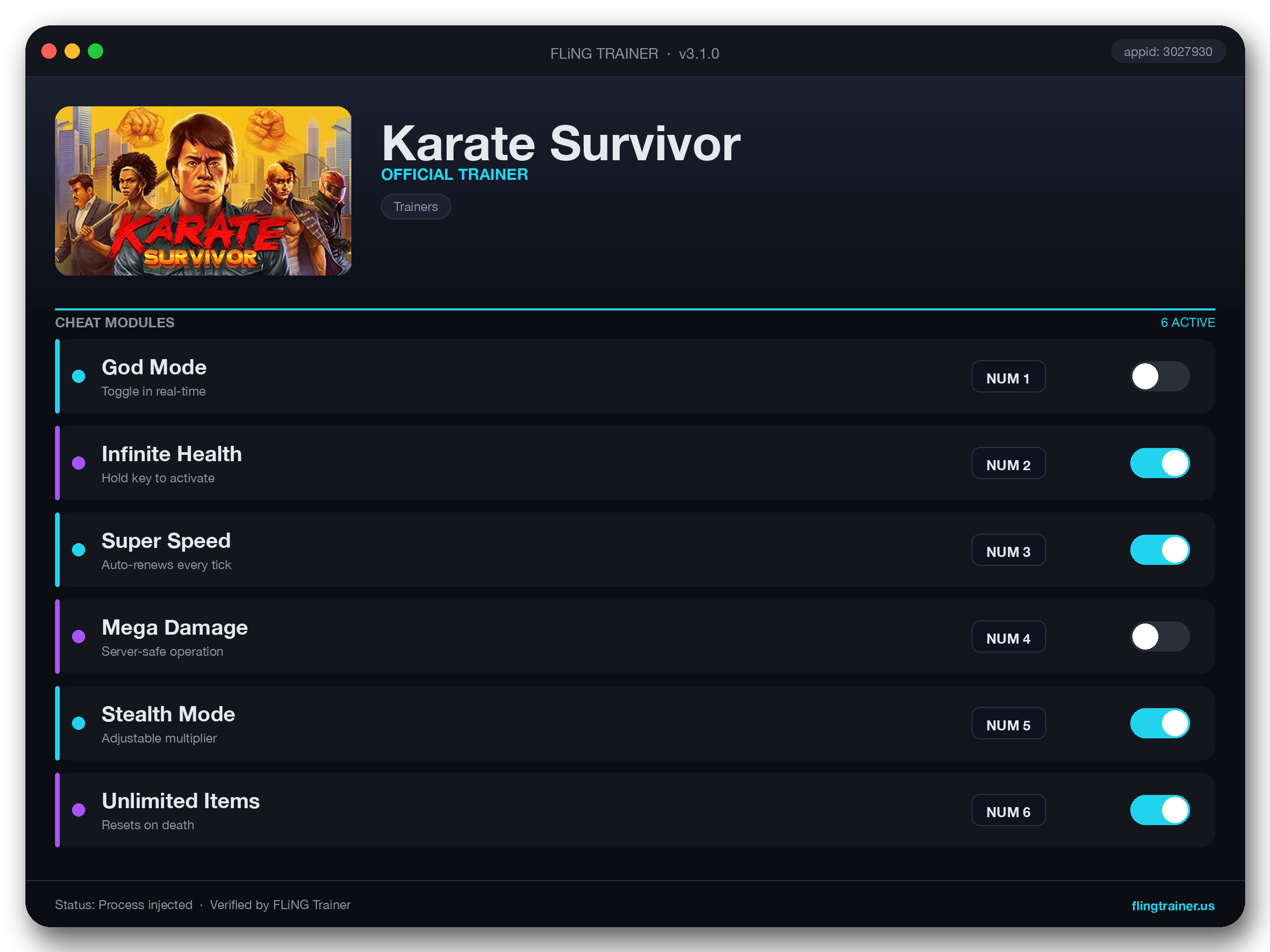 Karate Survivor Trainer interface