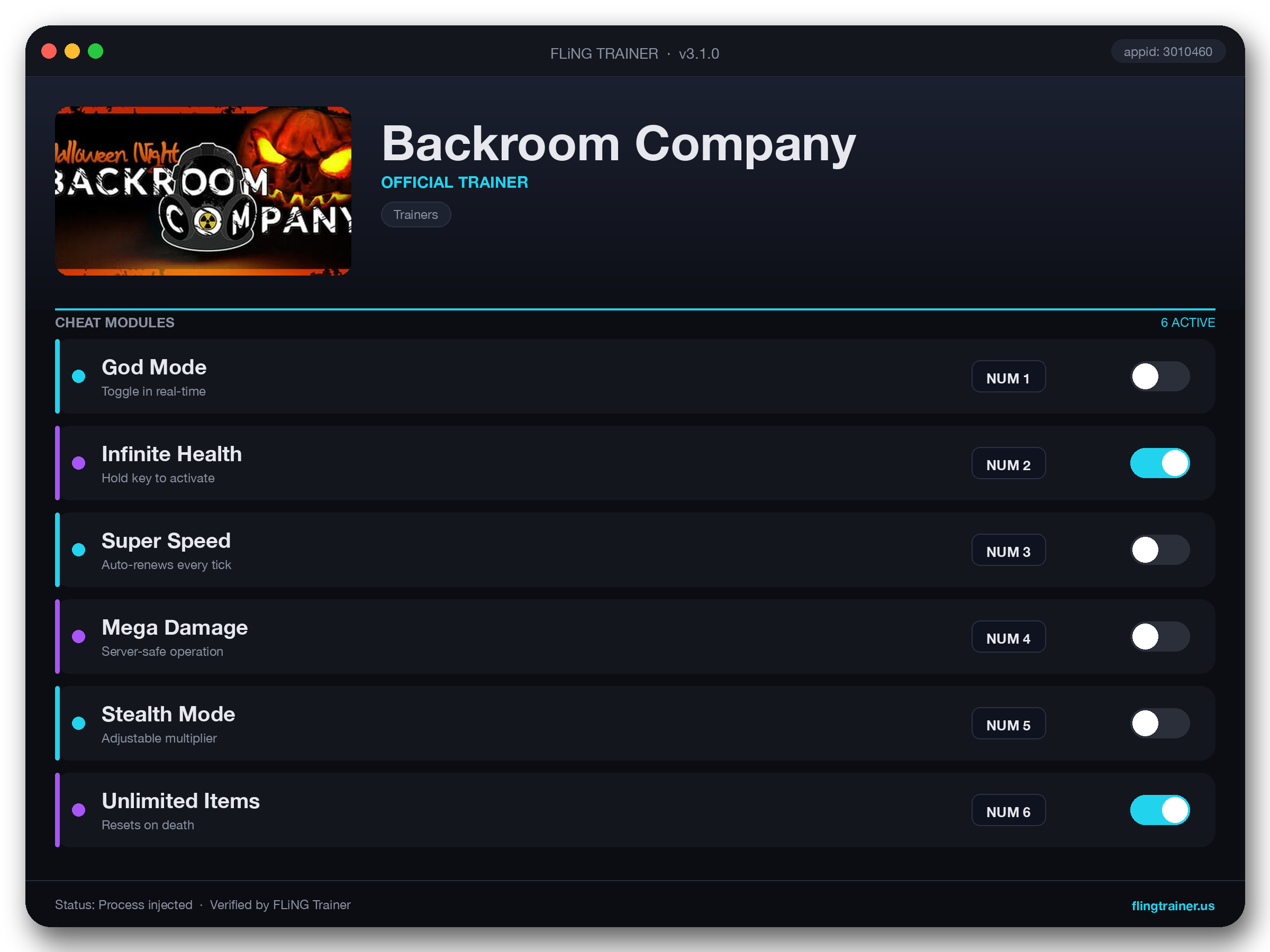 Backroom Company Trainer interface