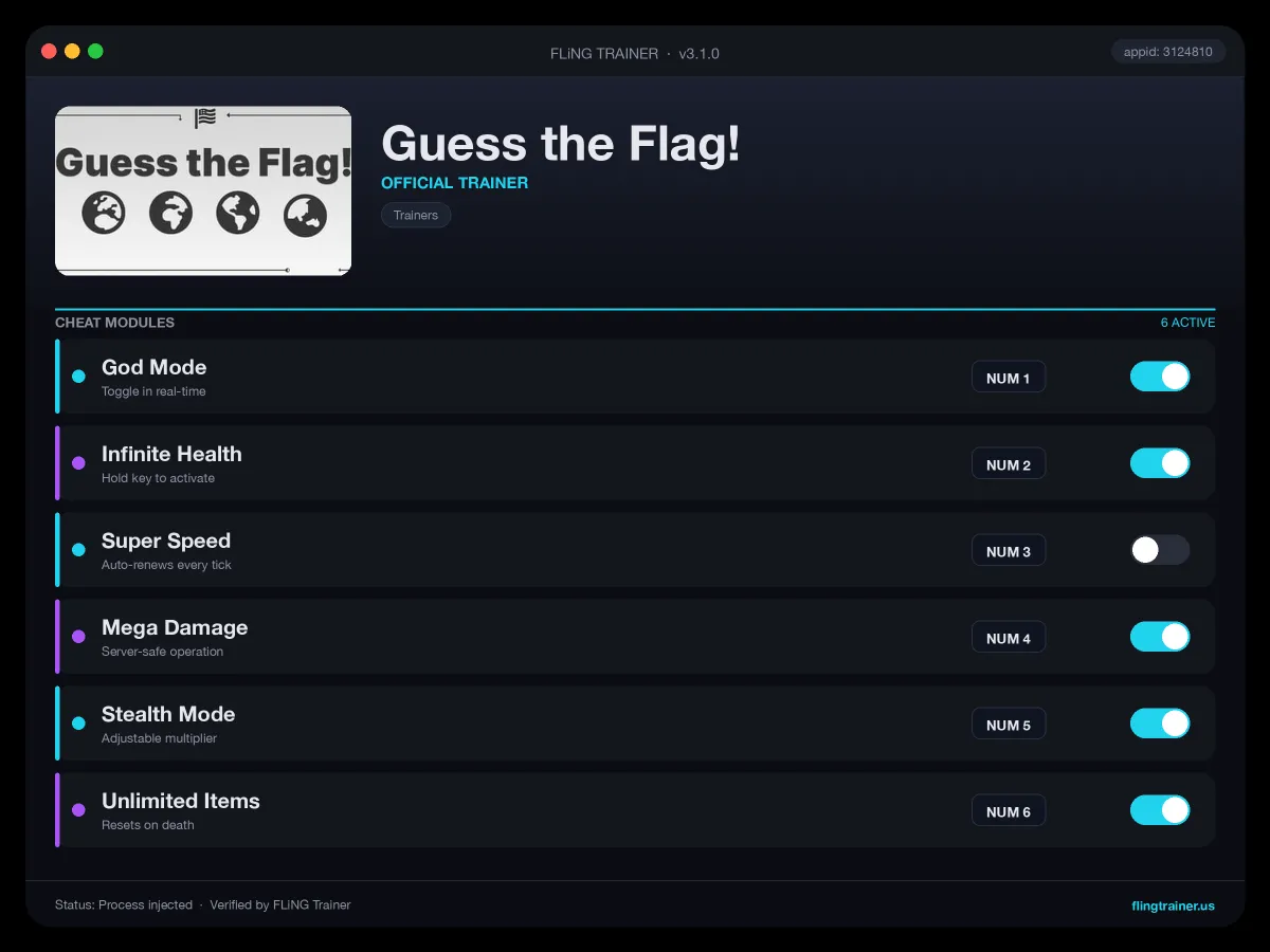 Guess the Flag! Trainer interface