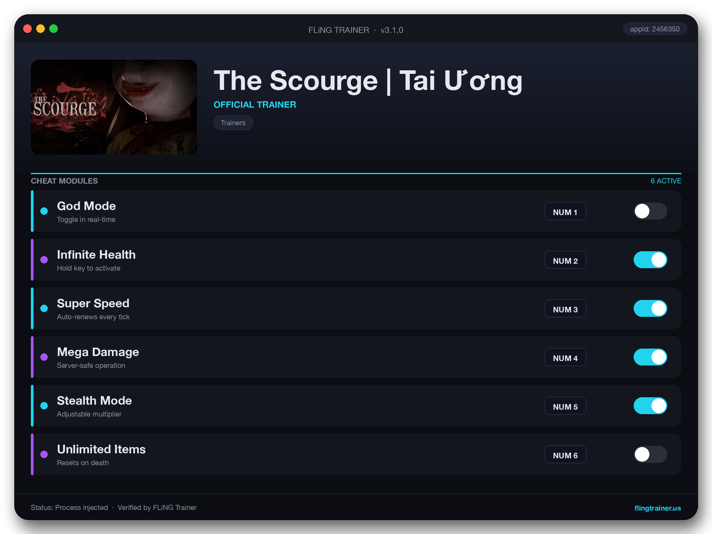 The Scourge | Tai Ương Trainer interface