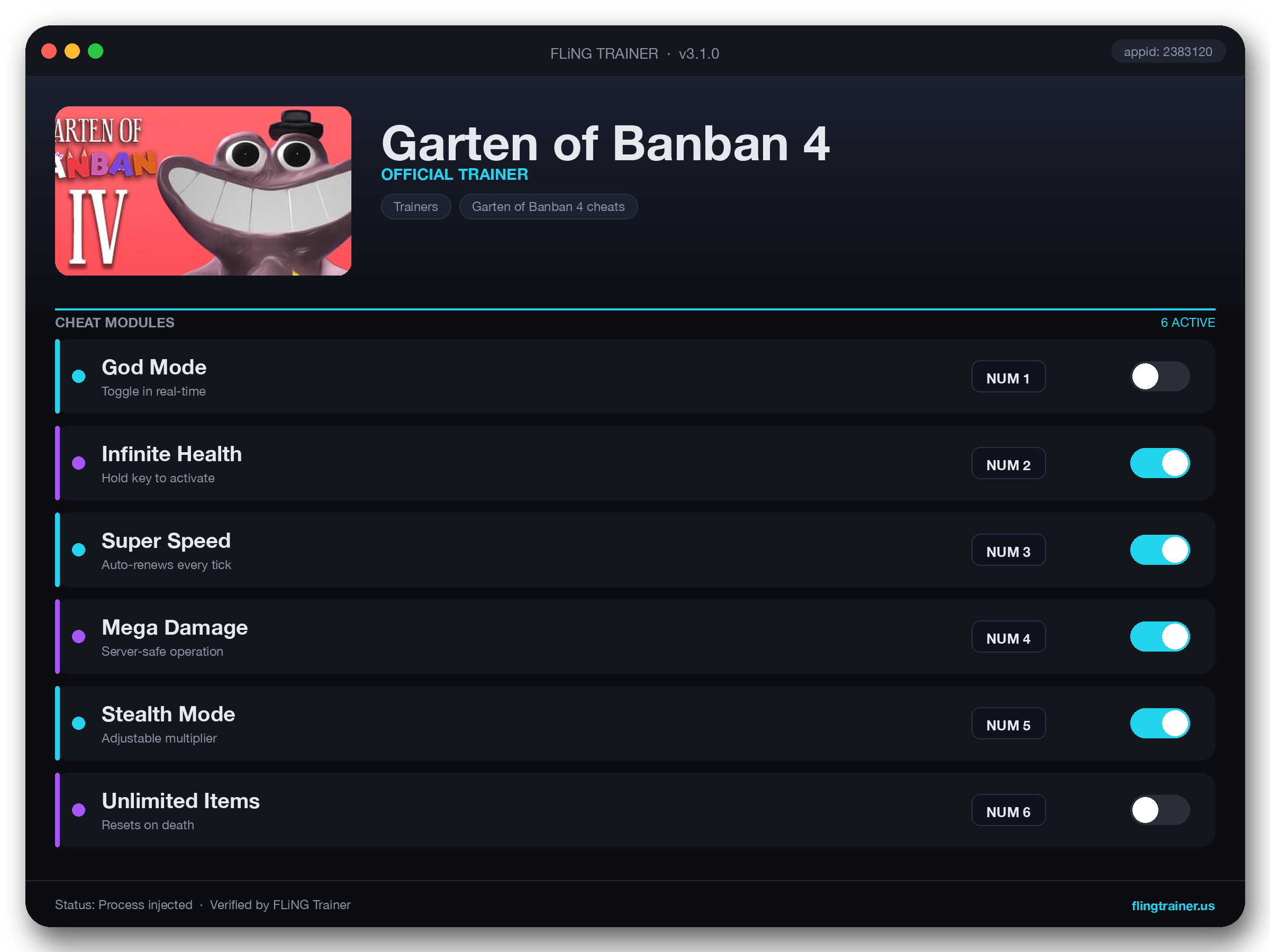 Garten of Banban 4 Trainer interface