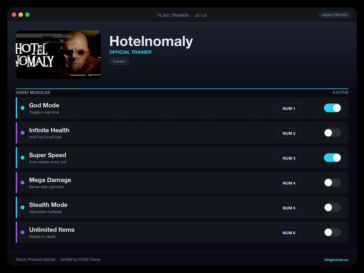 Hotelnomaly Trainer interface