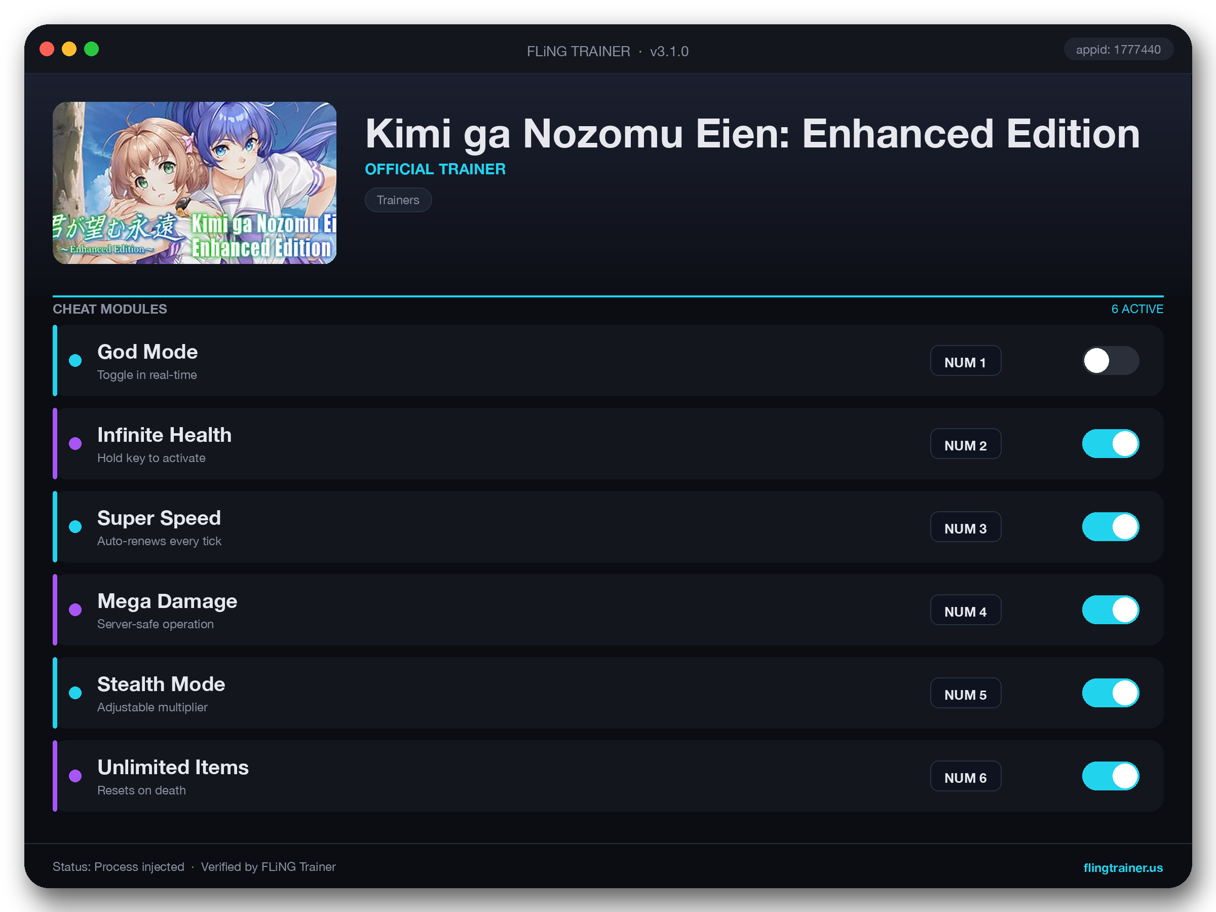 Kimi ga Nozomu Eien: Enhanced Edition Trainer interface