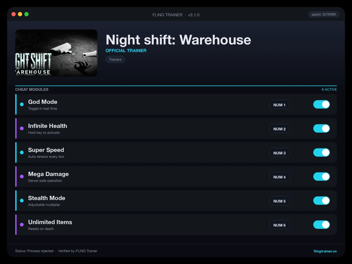 Night shift: Warehouse Trainer interface