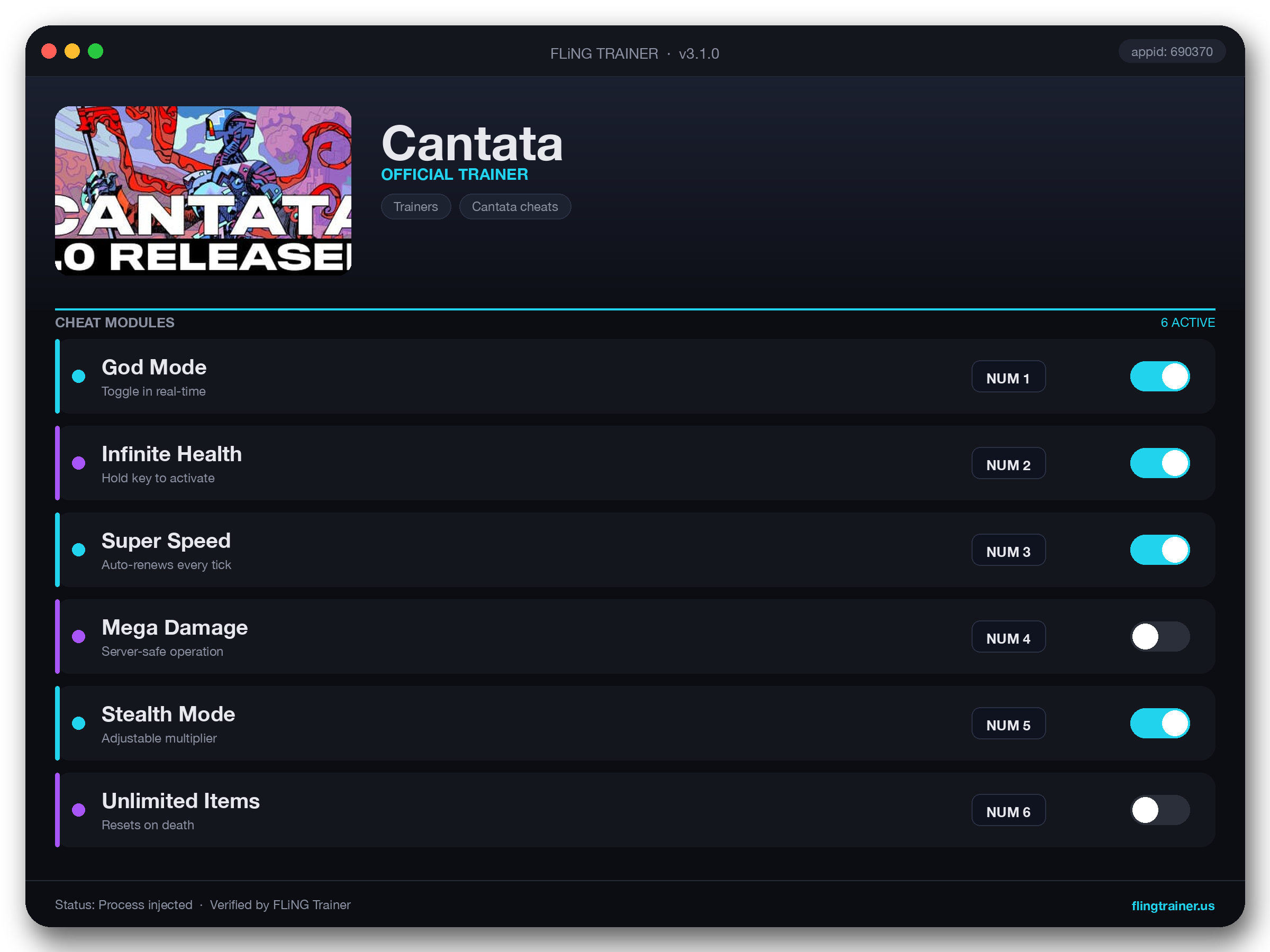 Cantata Trainer interface