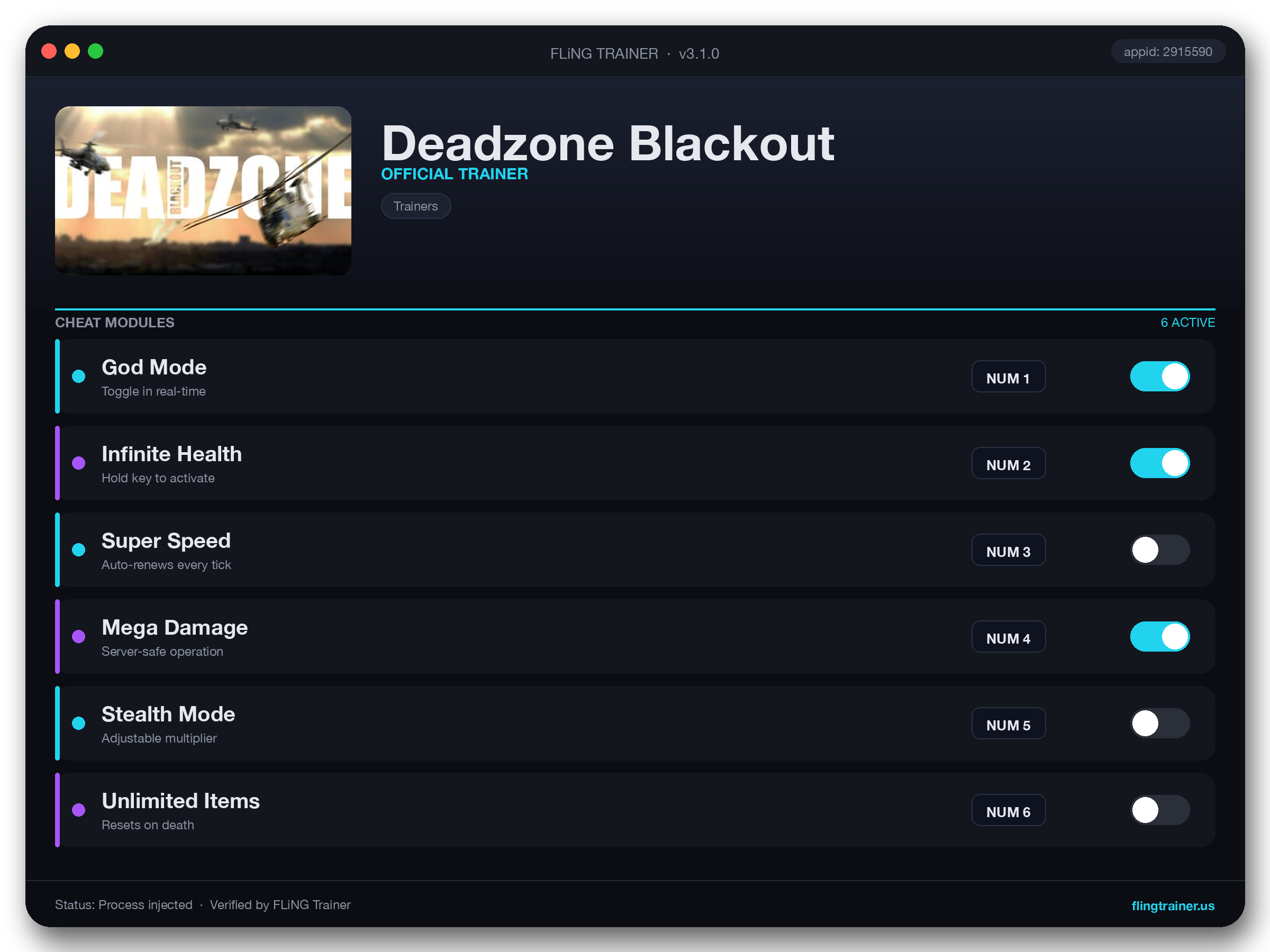 Deadzone Blackout Trainer interface
