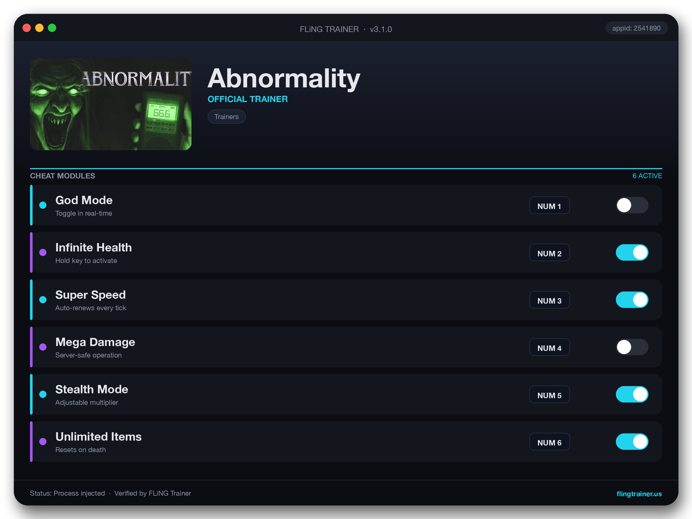 Abnormality Trainer interface