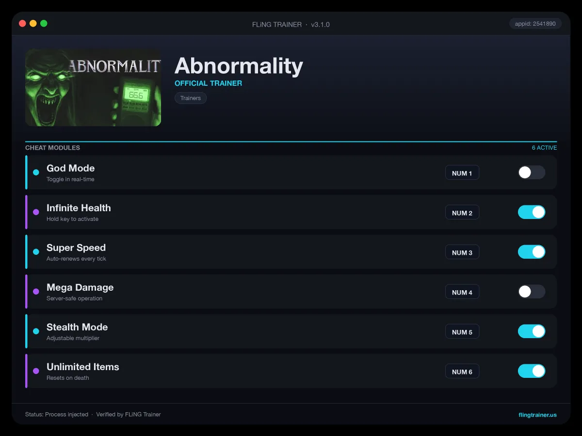 Abnormality Trainer interface
