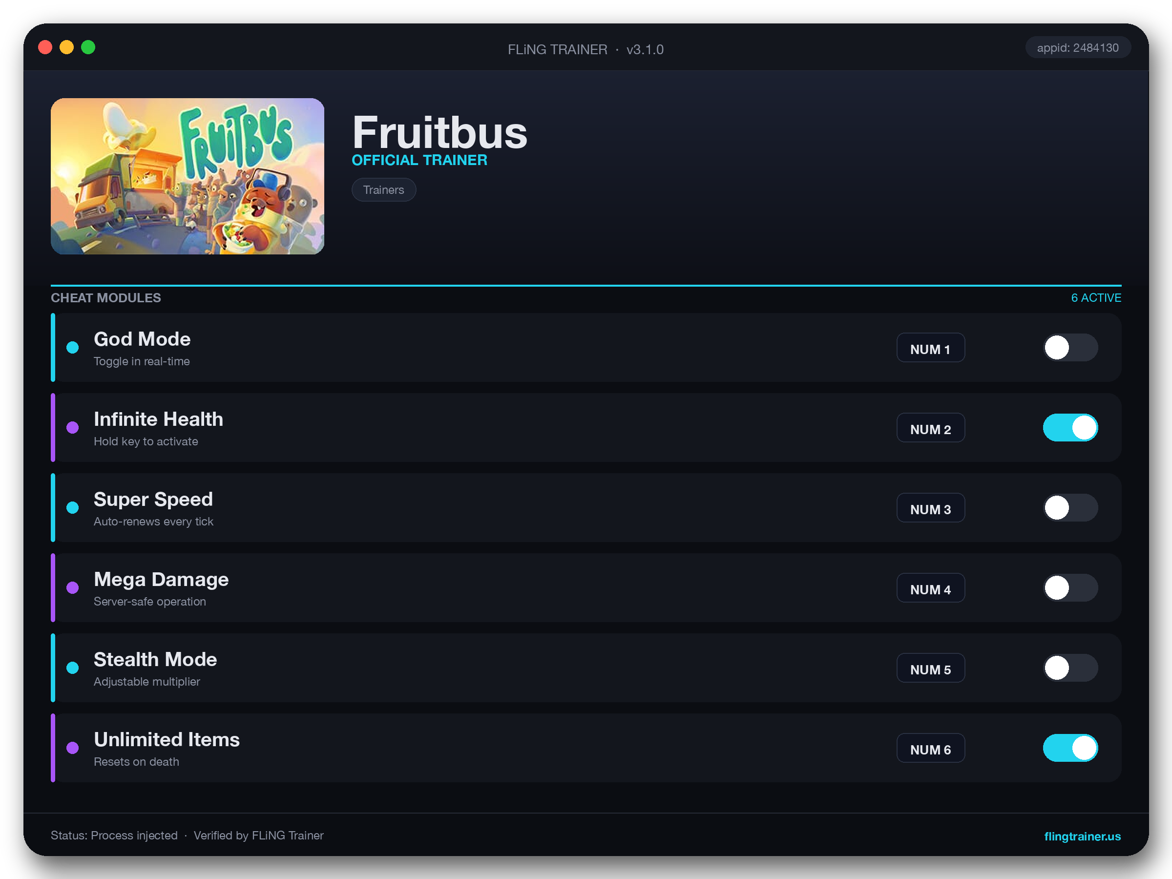 Fruitbus Trainer interface