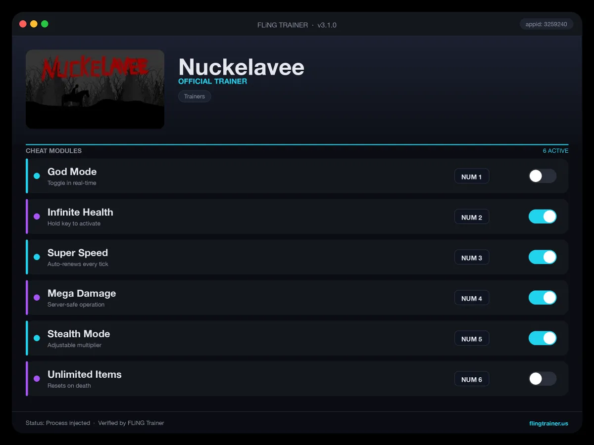 Nuckelavee Trainer interface