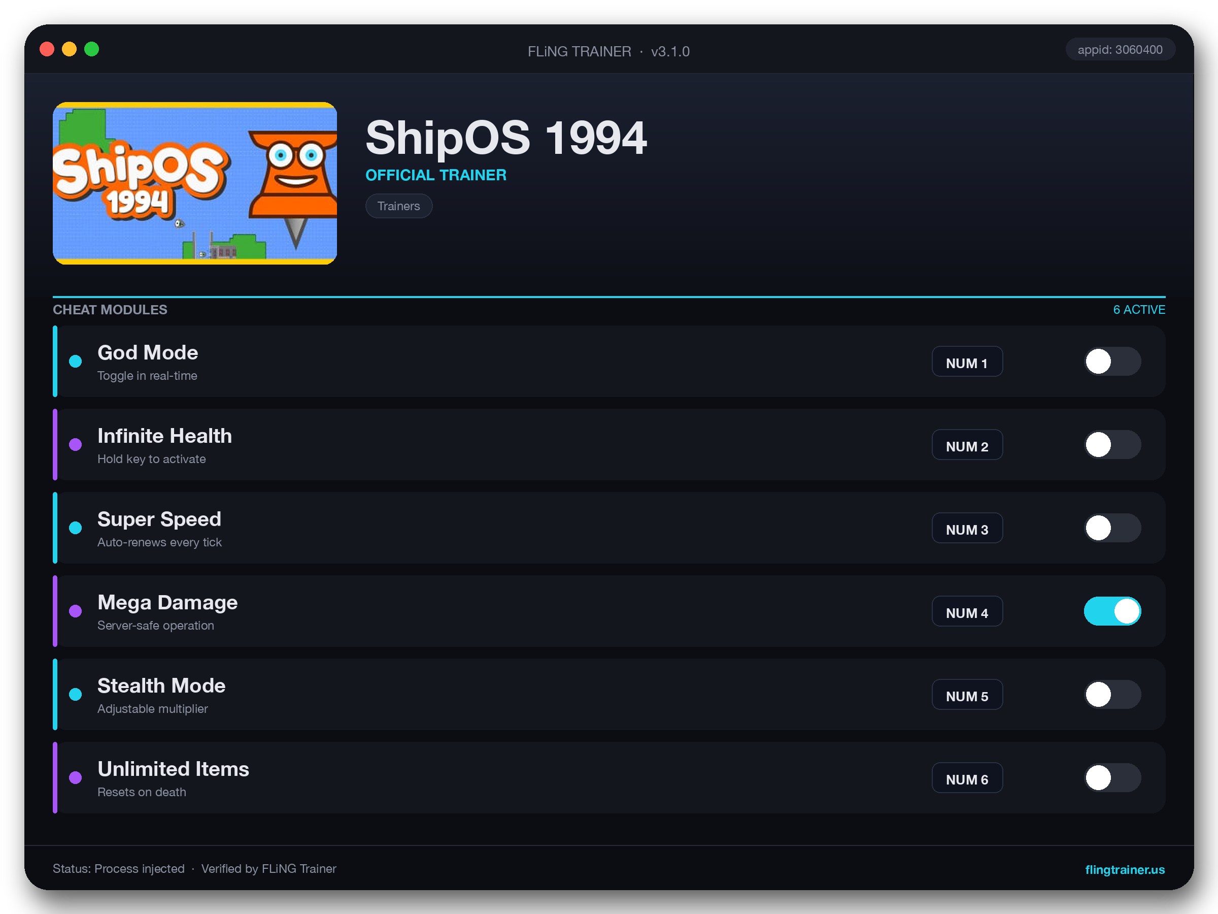 ShipOS 1994 Trainer interface
