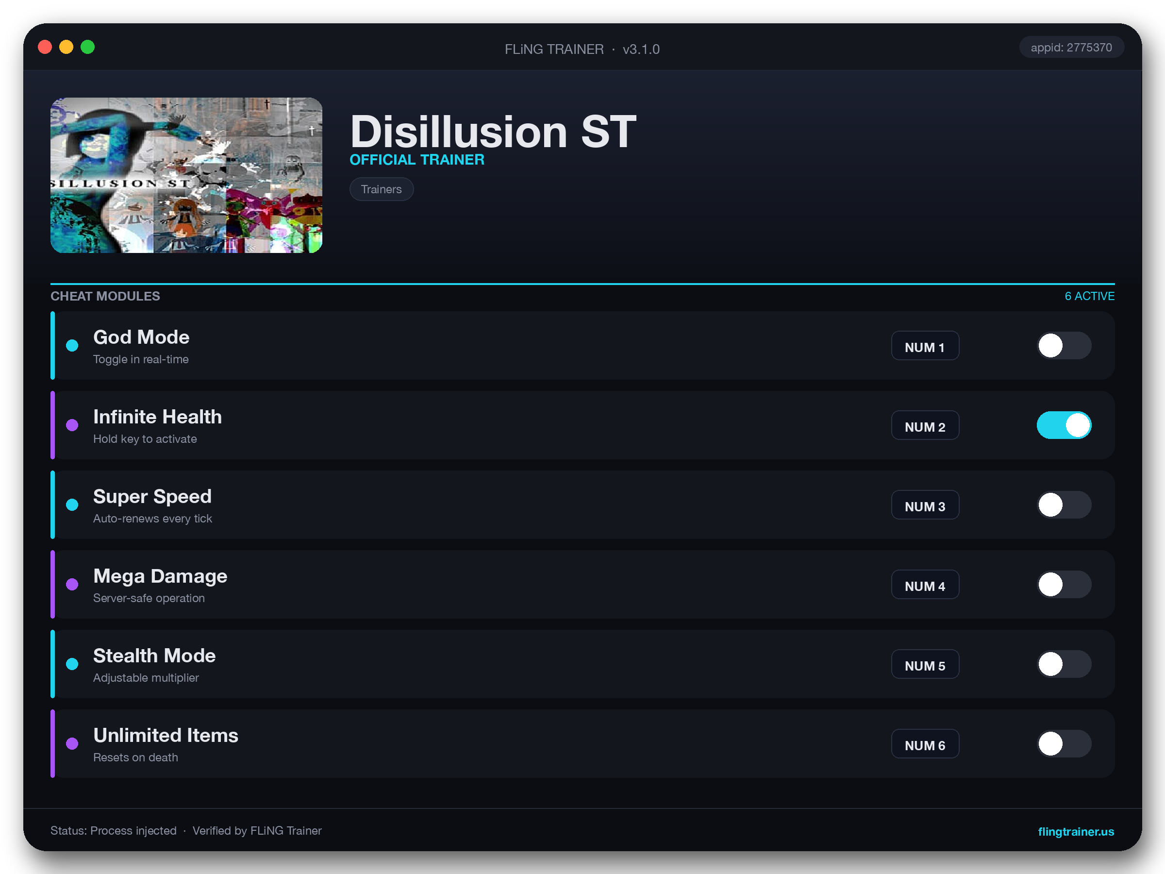 Disillusion ST Trainer interface