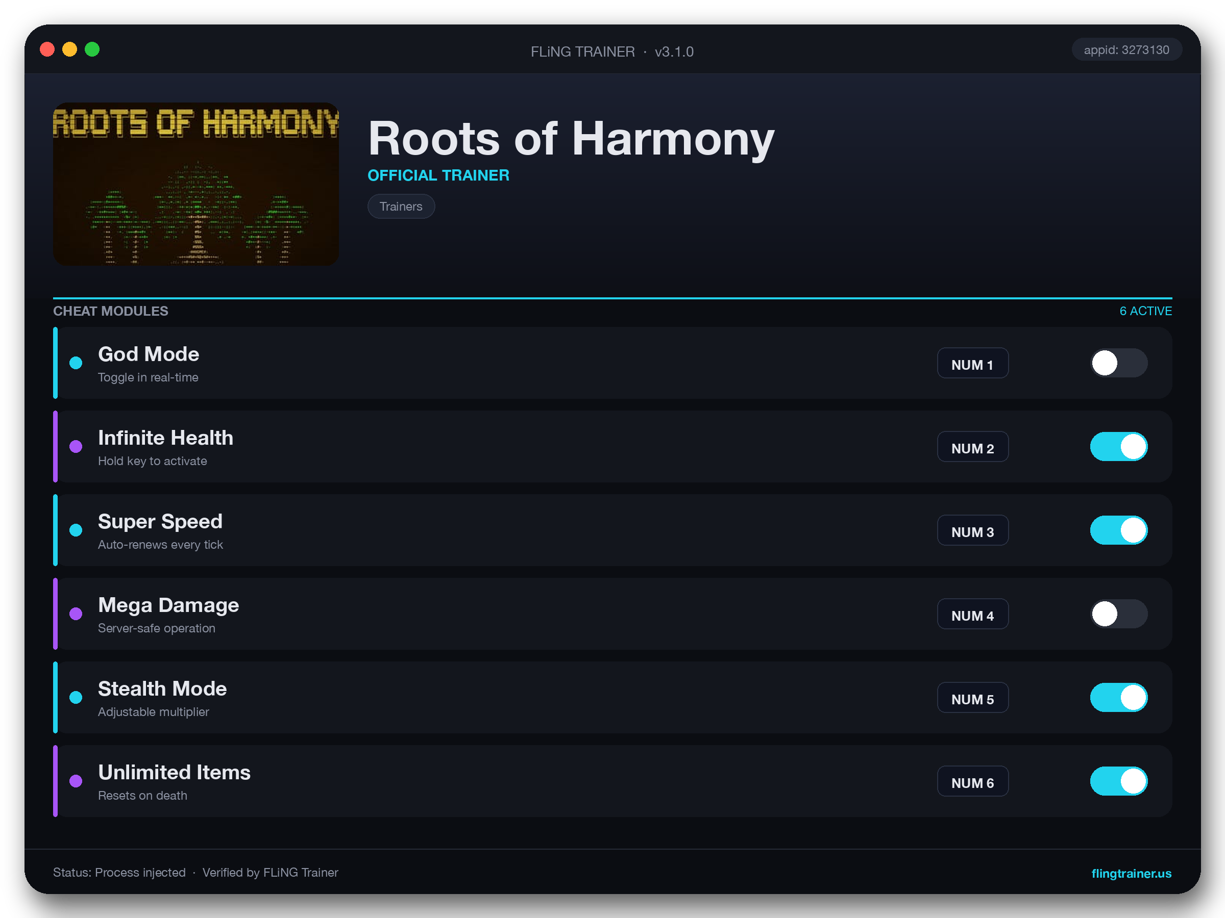 Roots of Harmony Trainer interface