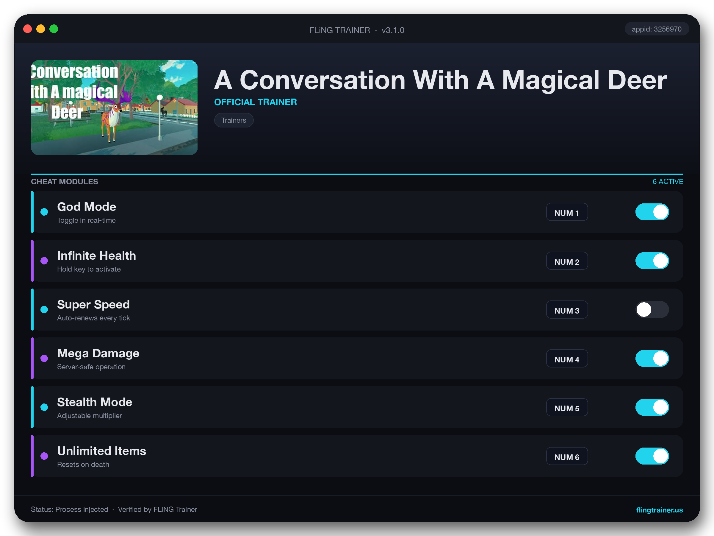 A Conversation With A Magical Deer Trainer interface