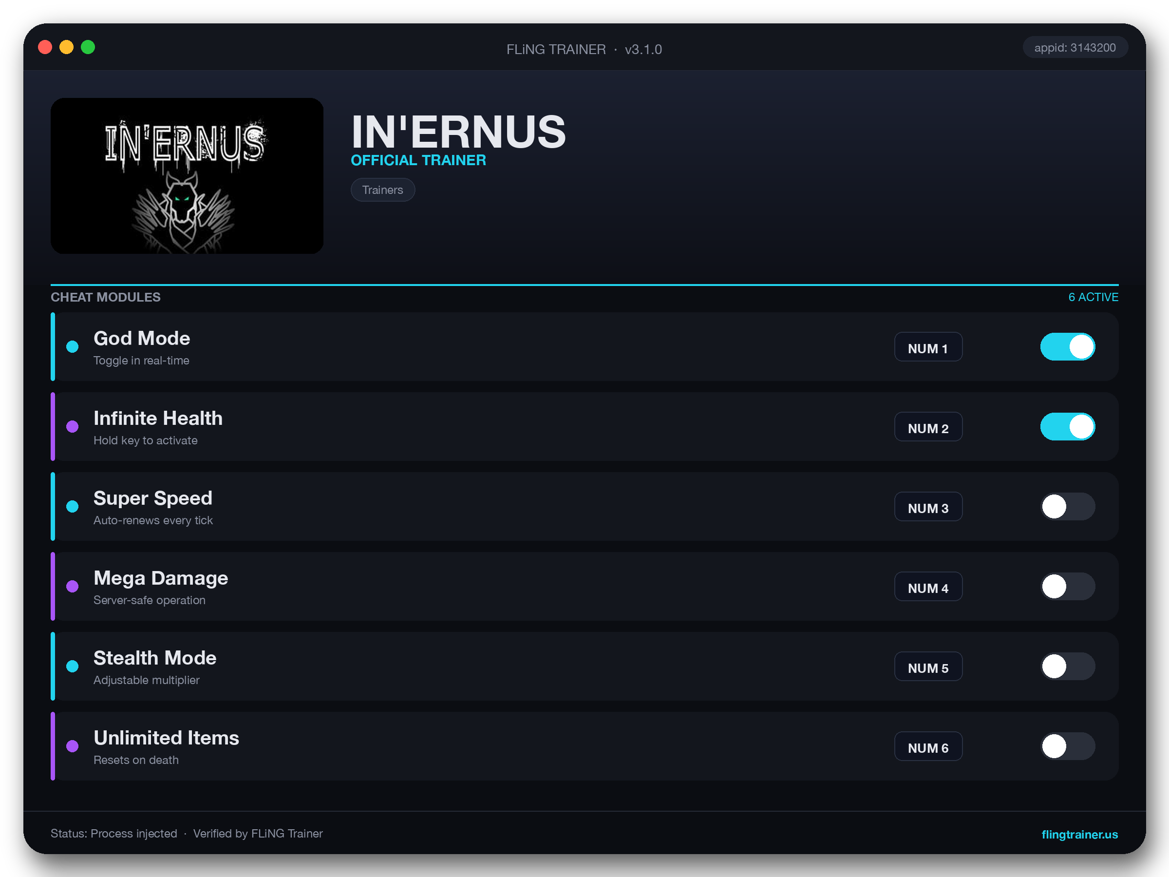 IN'ERNUS Trainer interface