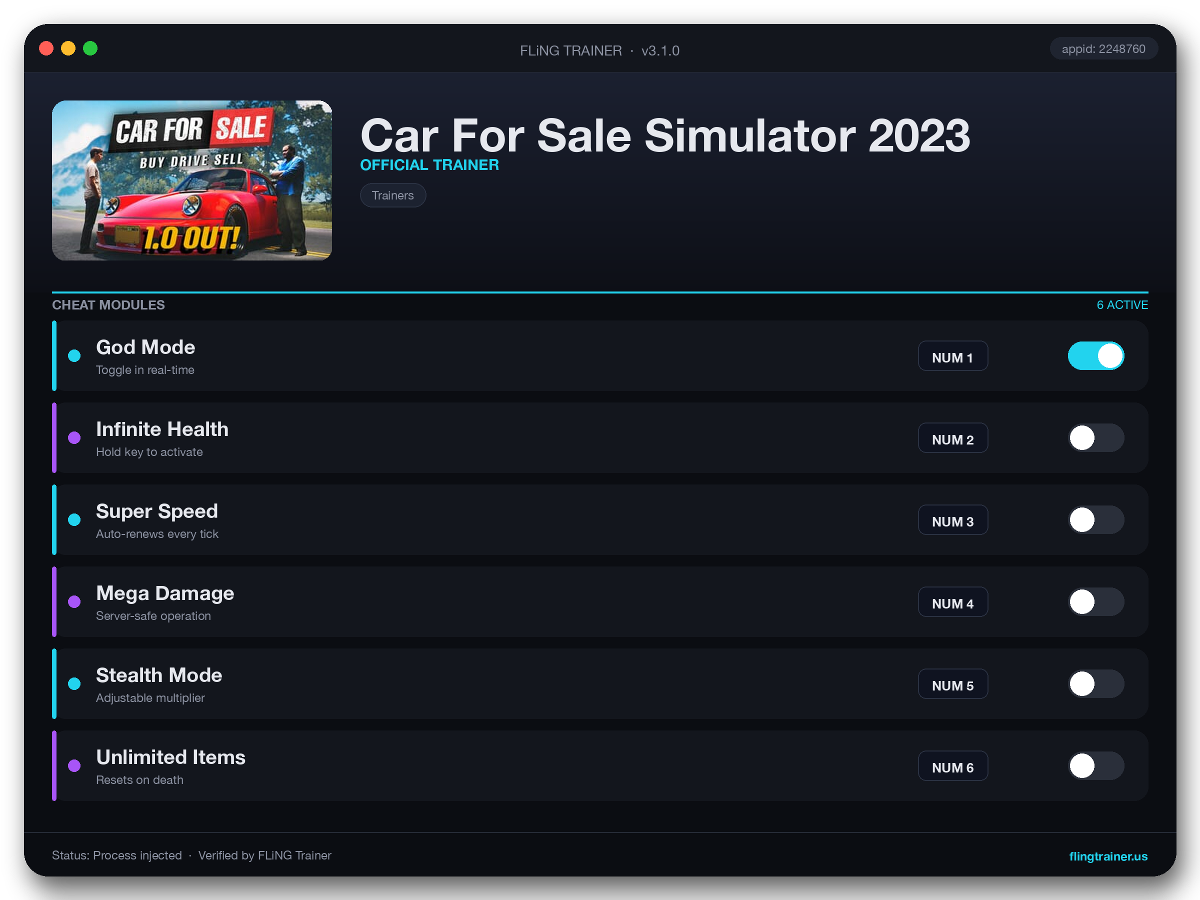 Car For Sale Simulator 2023 Trainer interface