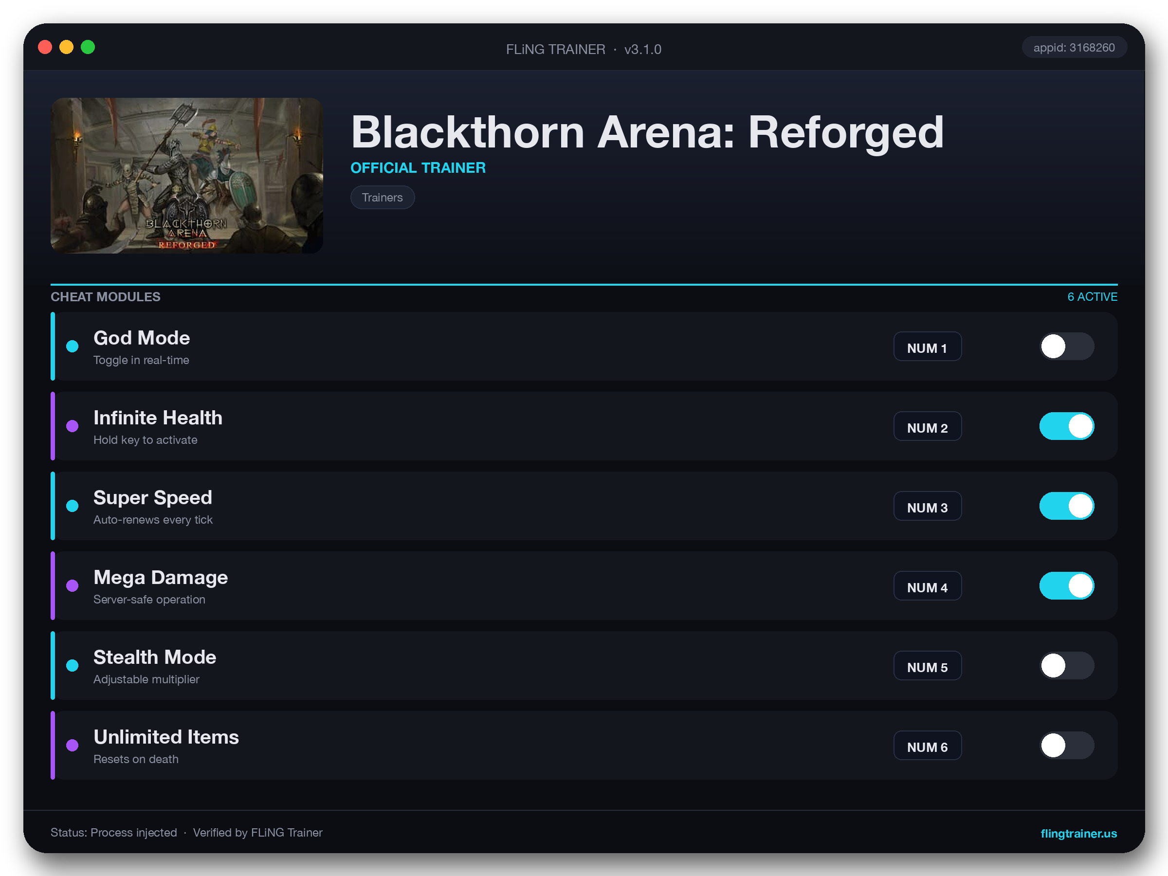 Blackthorn Arena: Reforged Trainer interface
