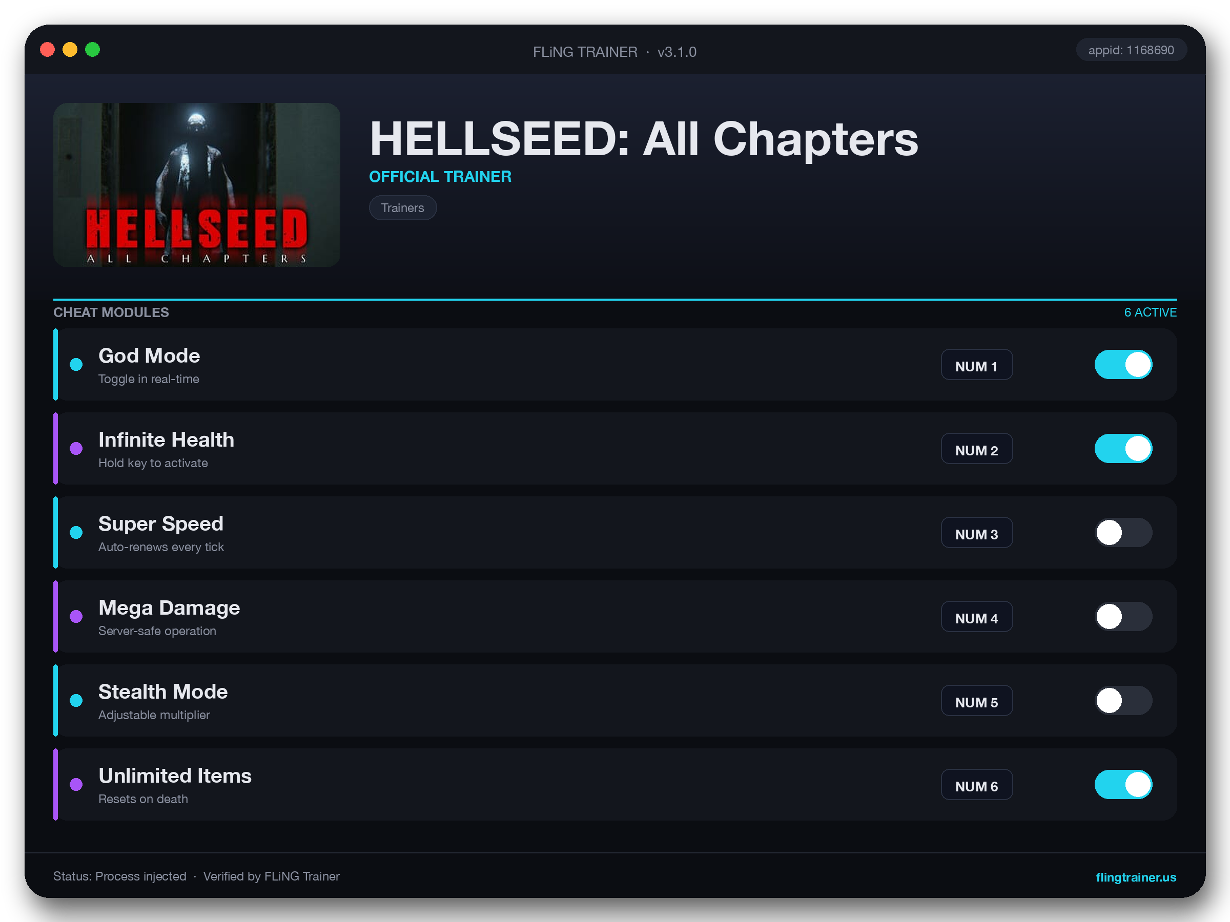 HELLSEED: All Chapters Trainer interface
