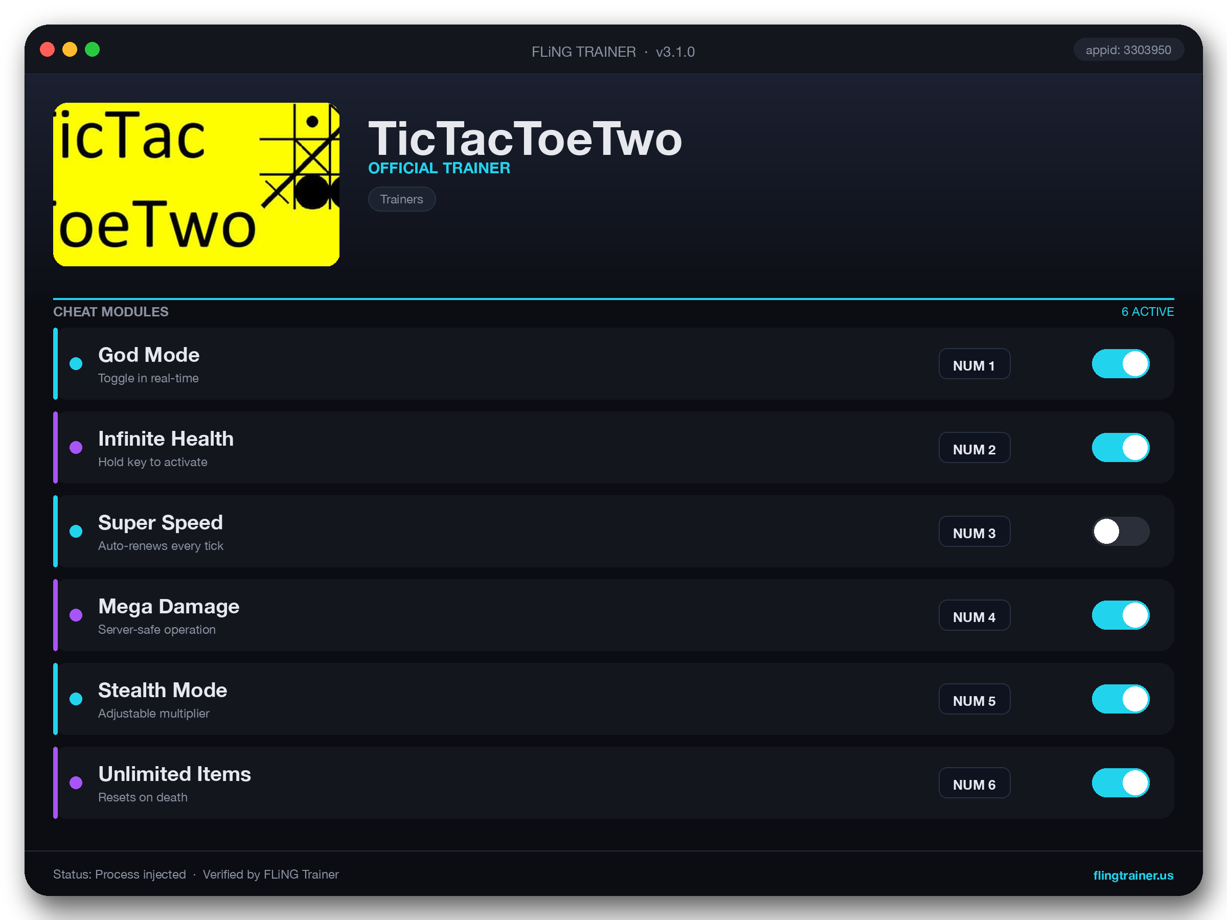 TicTacToeTwo Trainer interface