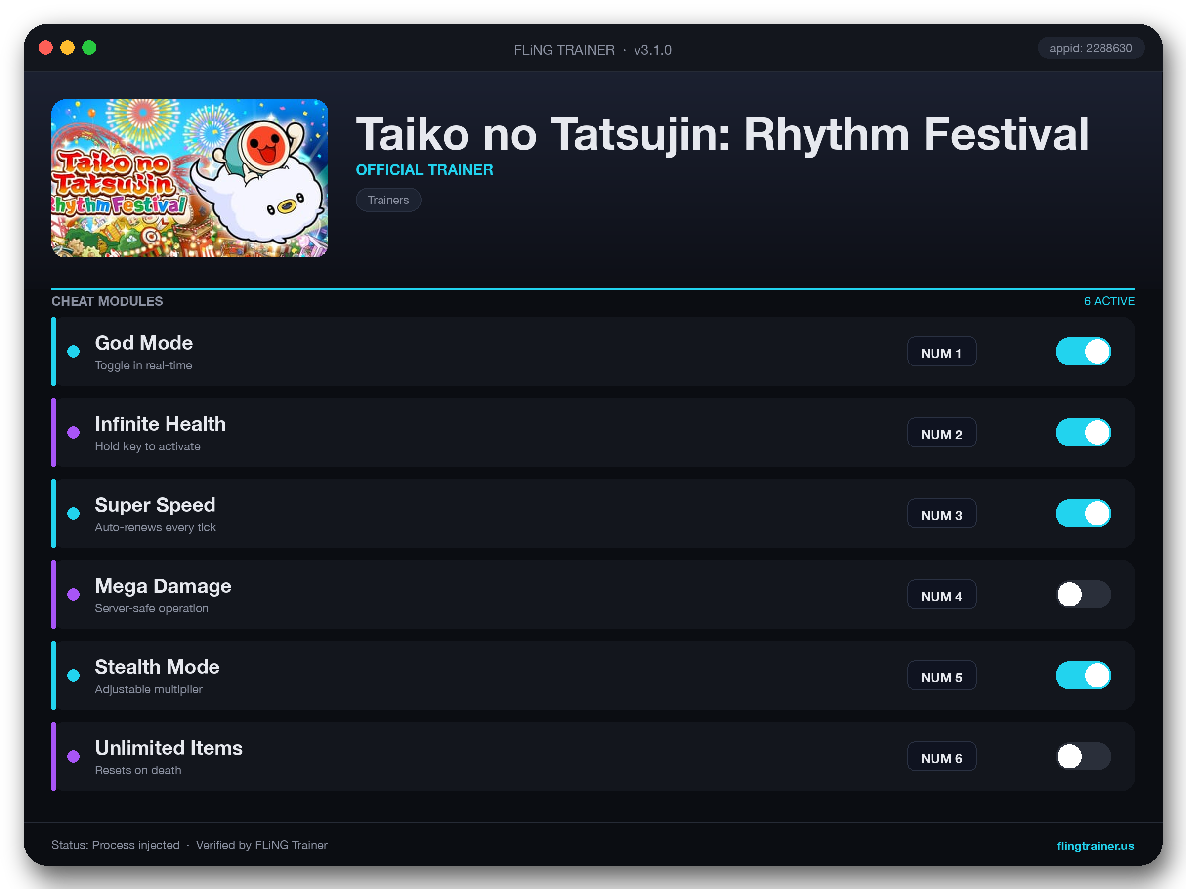 Taiko no Tatsujin: Rhythm Festival Trainer interface