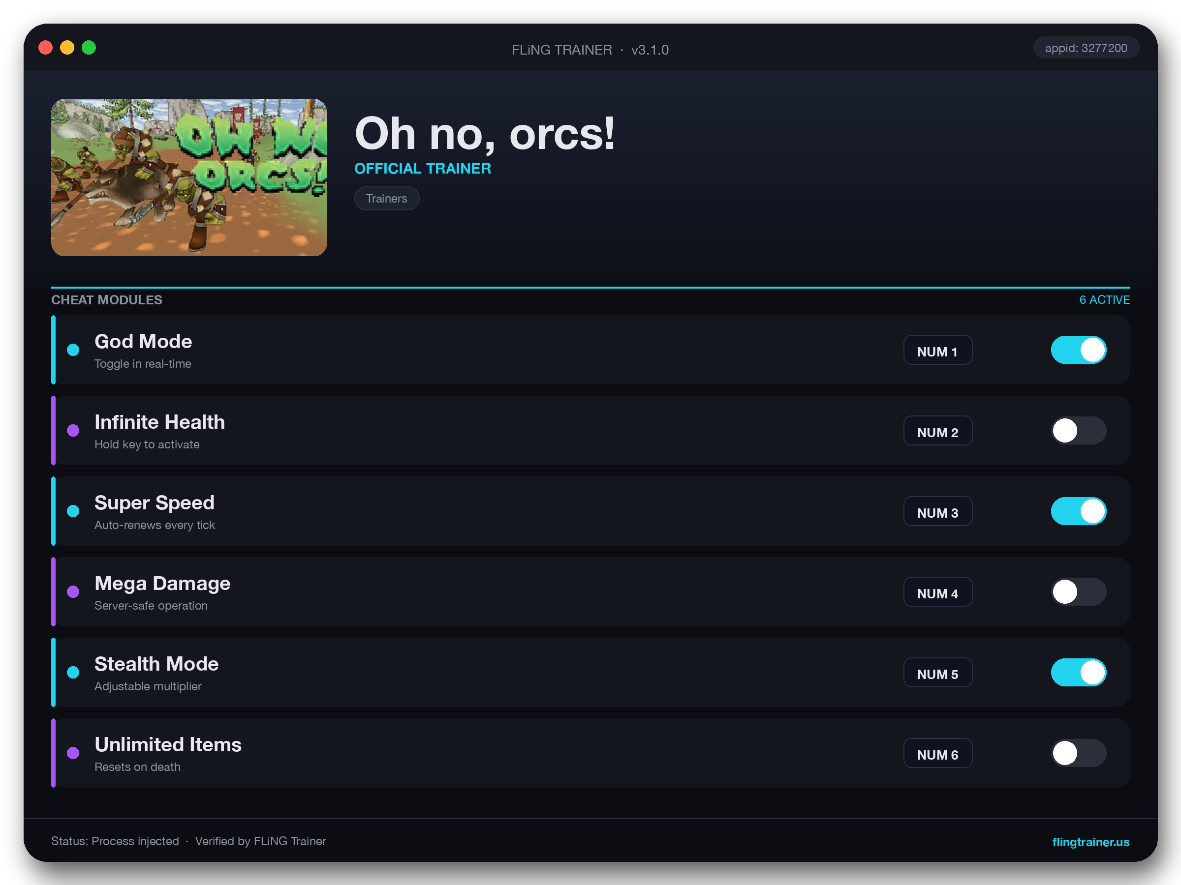 Oh no, orcs! Trainer interface