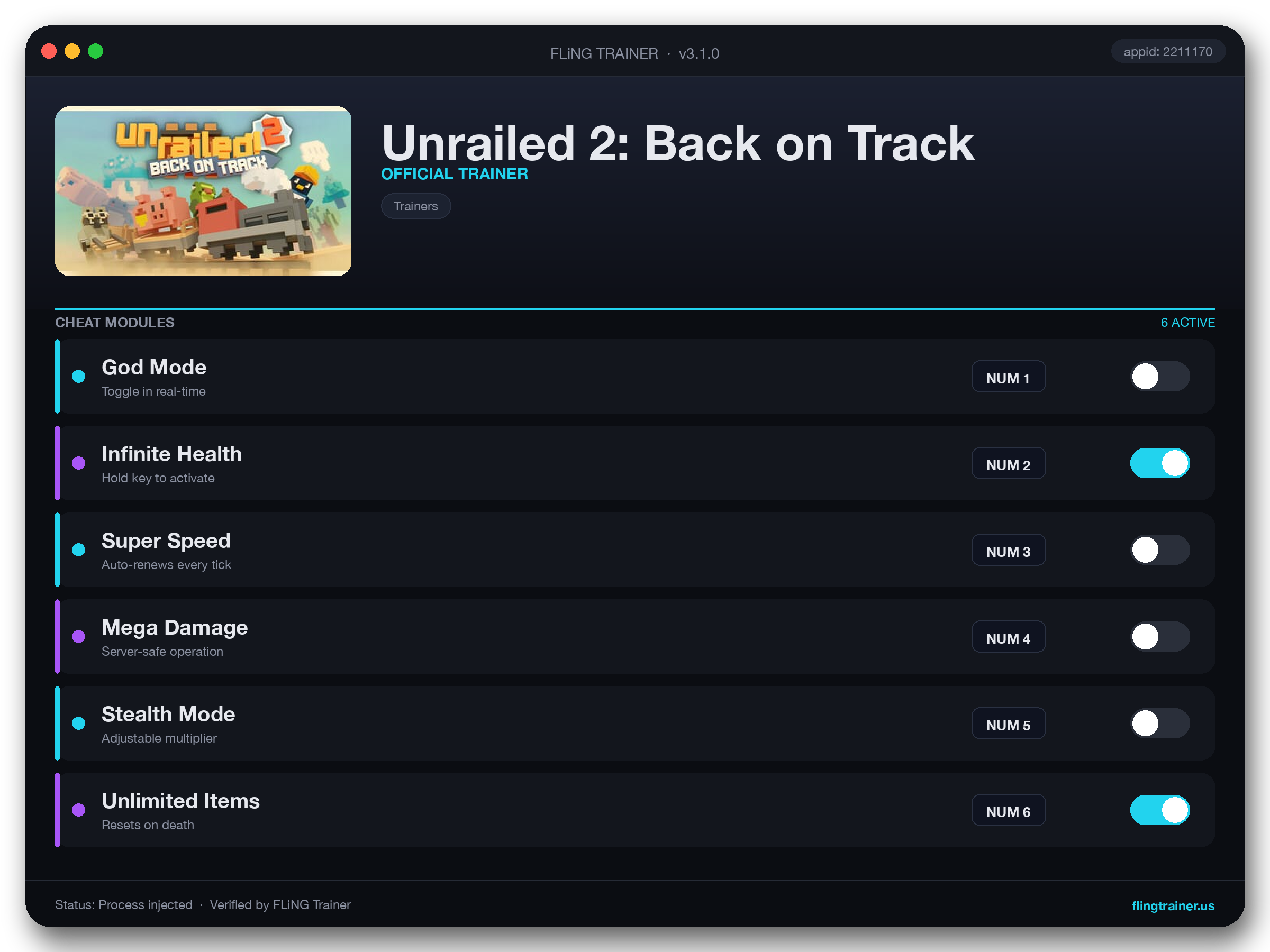 Unrailed 2: Back on Track Trainer interface