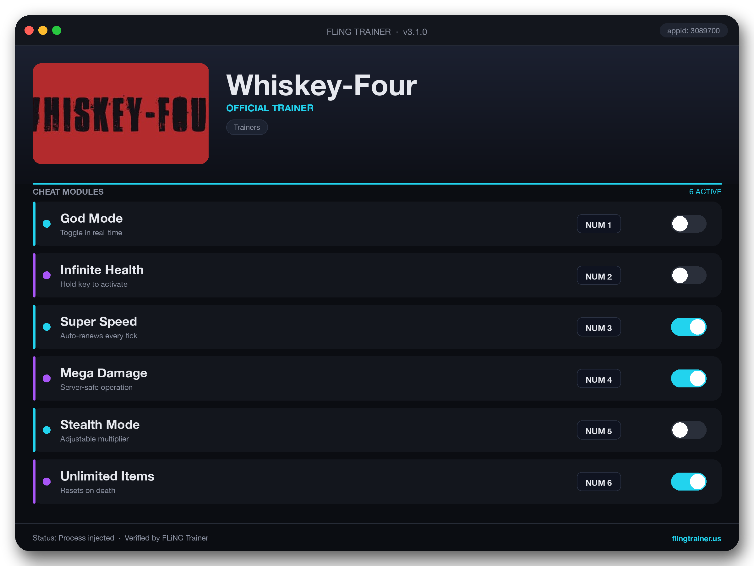 Whiskey-Four Trainer interface