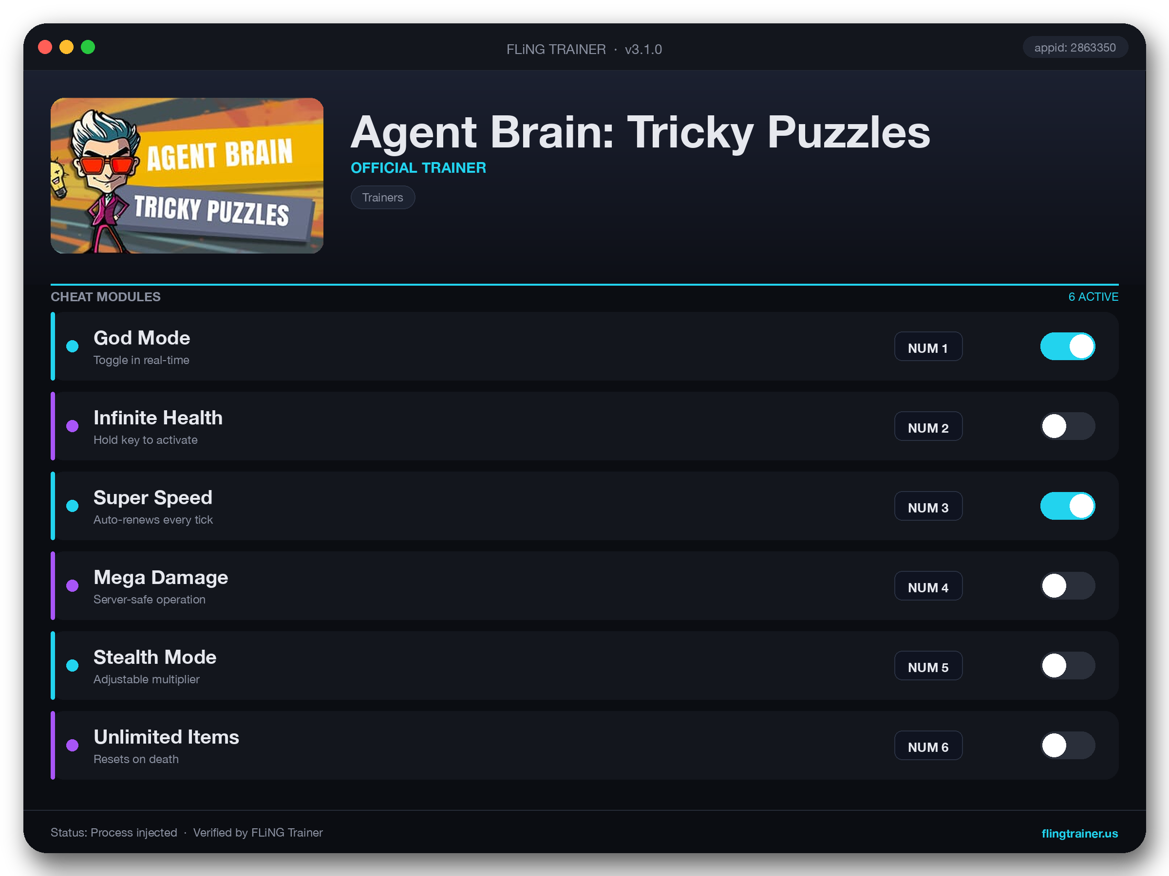 Agent Brain: Tricky Puzzles Trainer interface