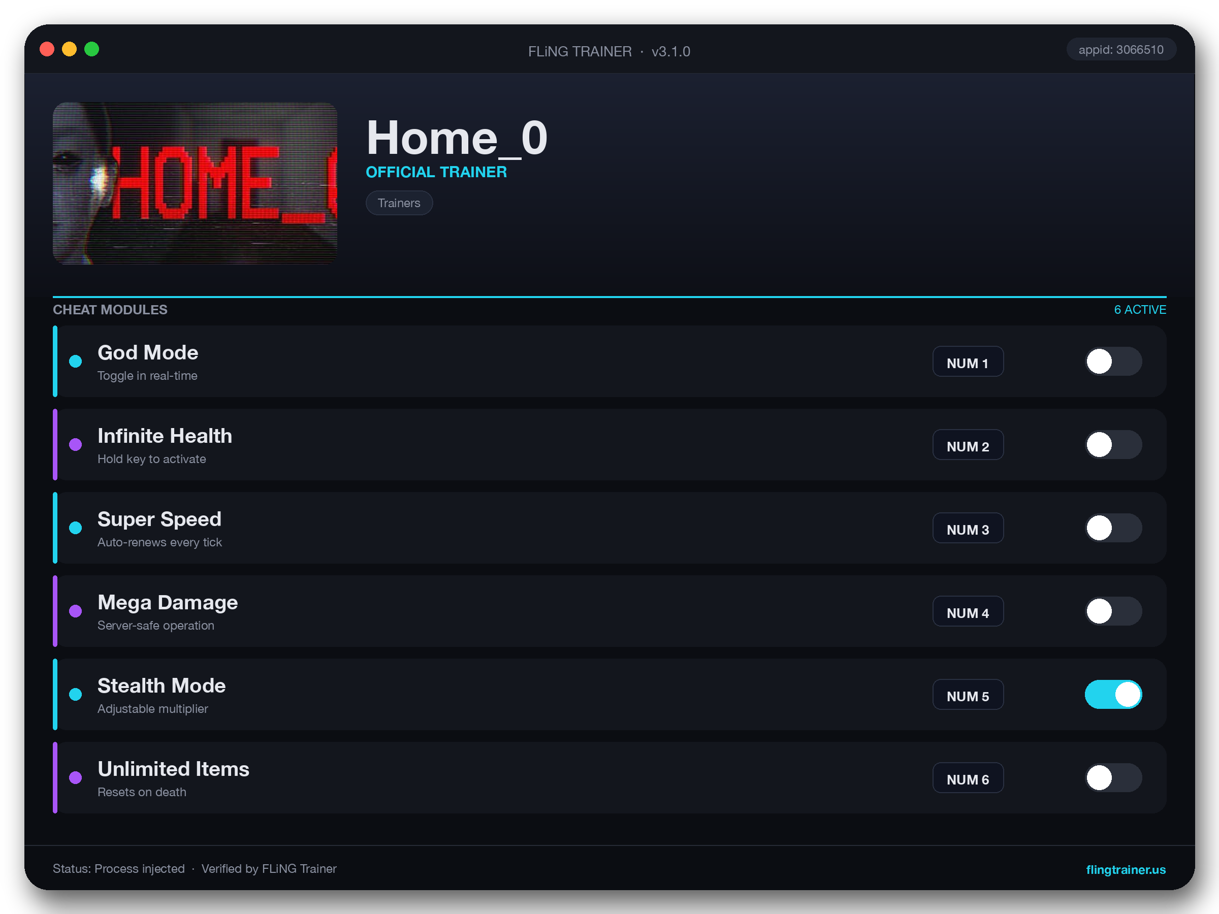 Home_0 Trainer interface