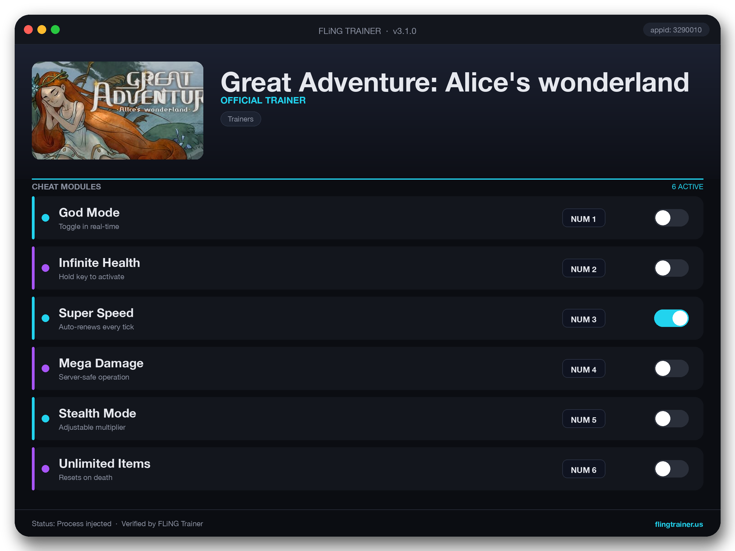 Great Adventure: Alice's wonderland Trainer interface