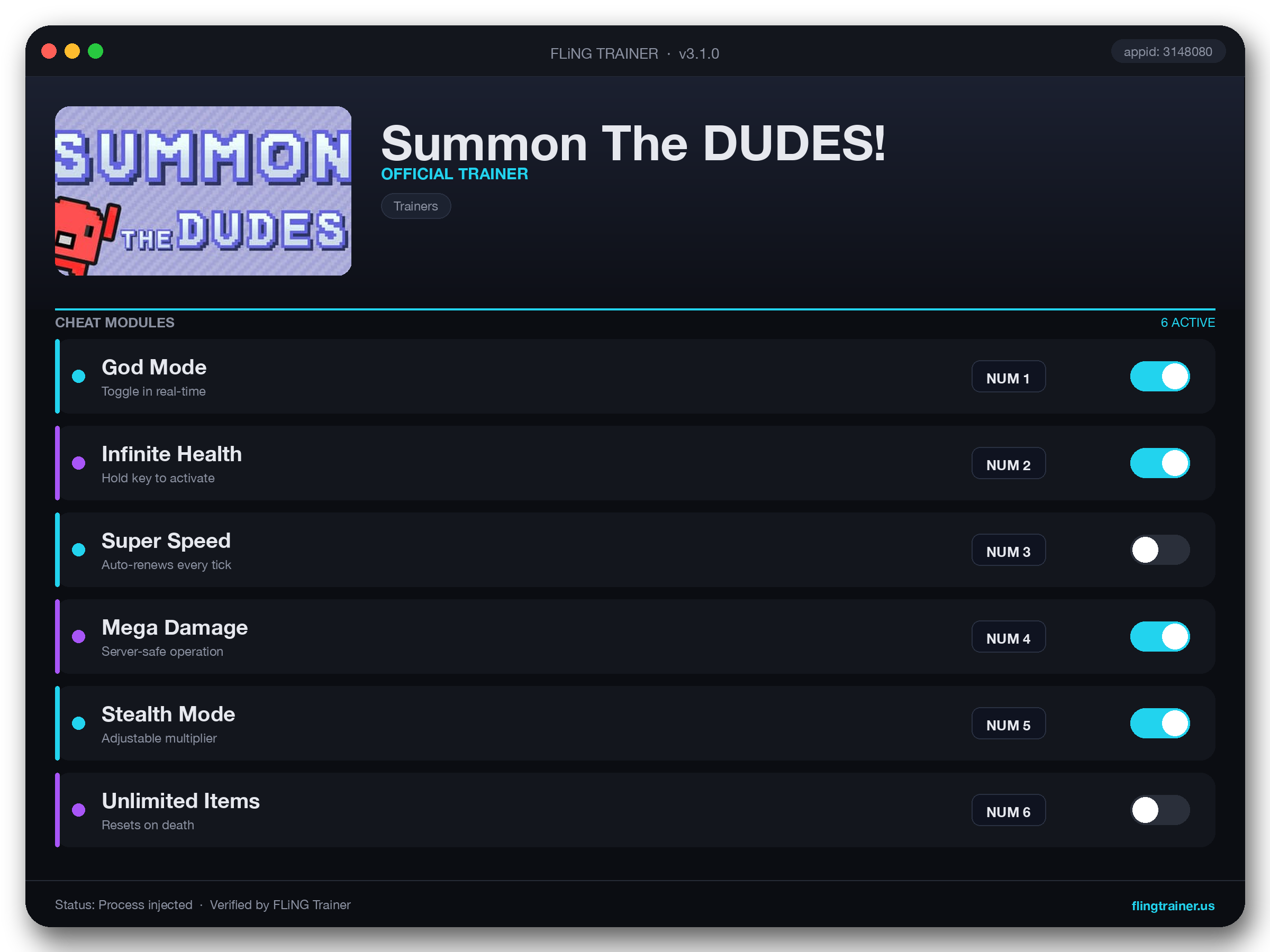 Summon The DUDES! Trainer interface