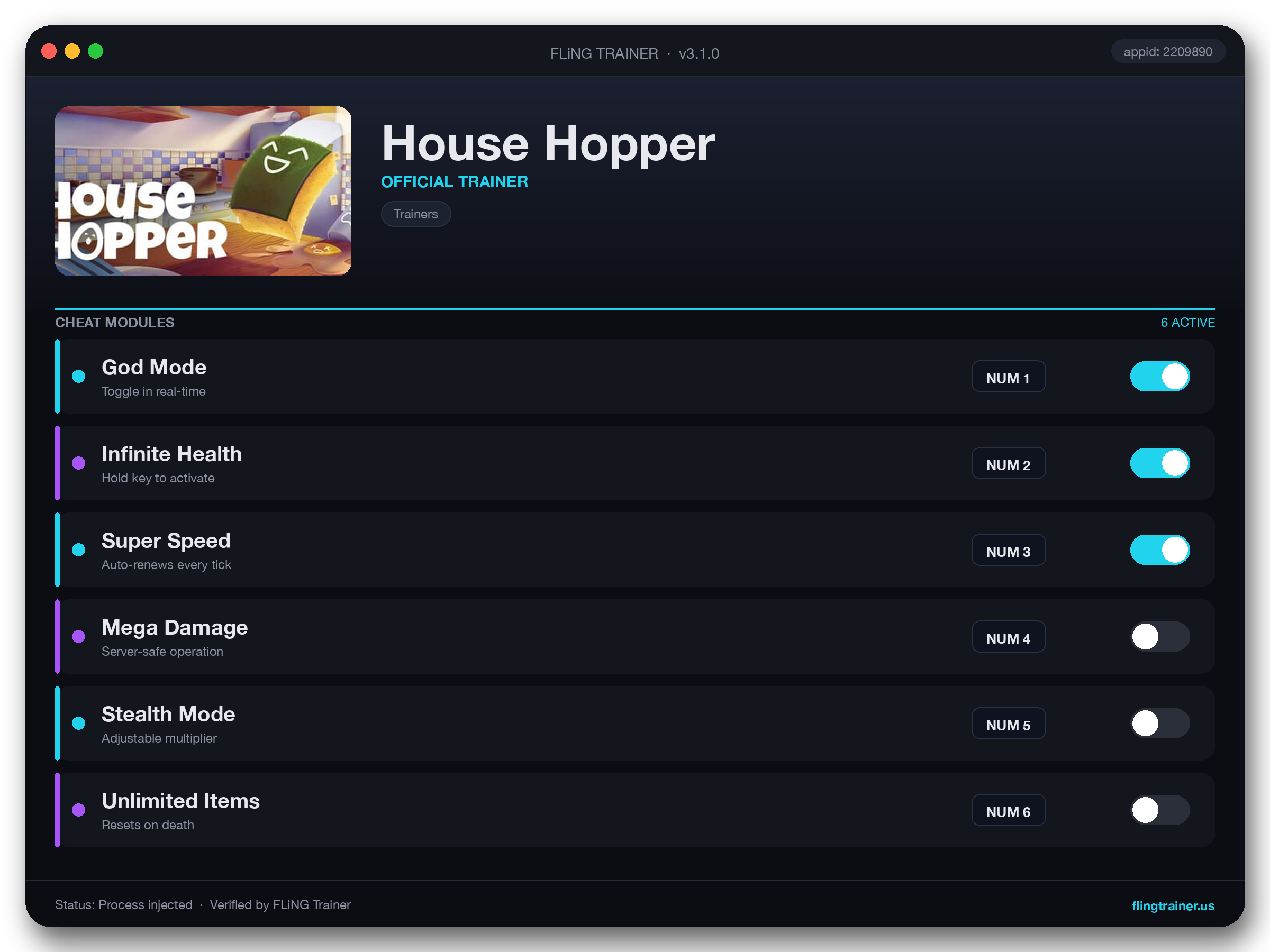 House Hopper Trainer interface