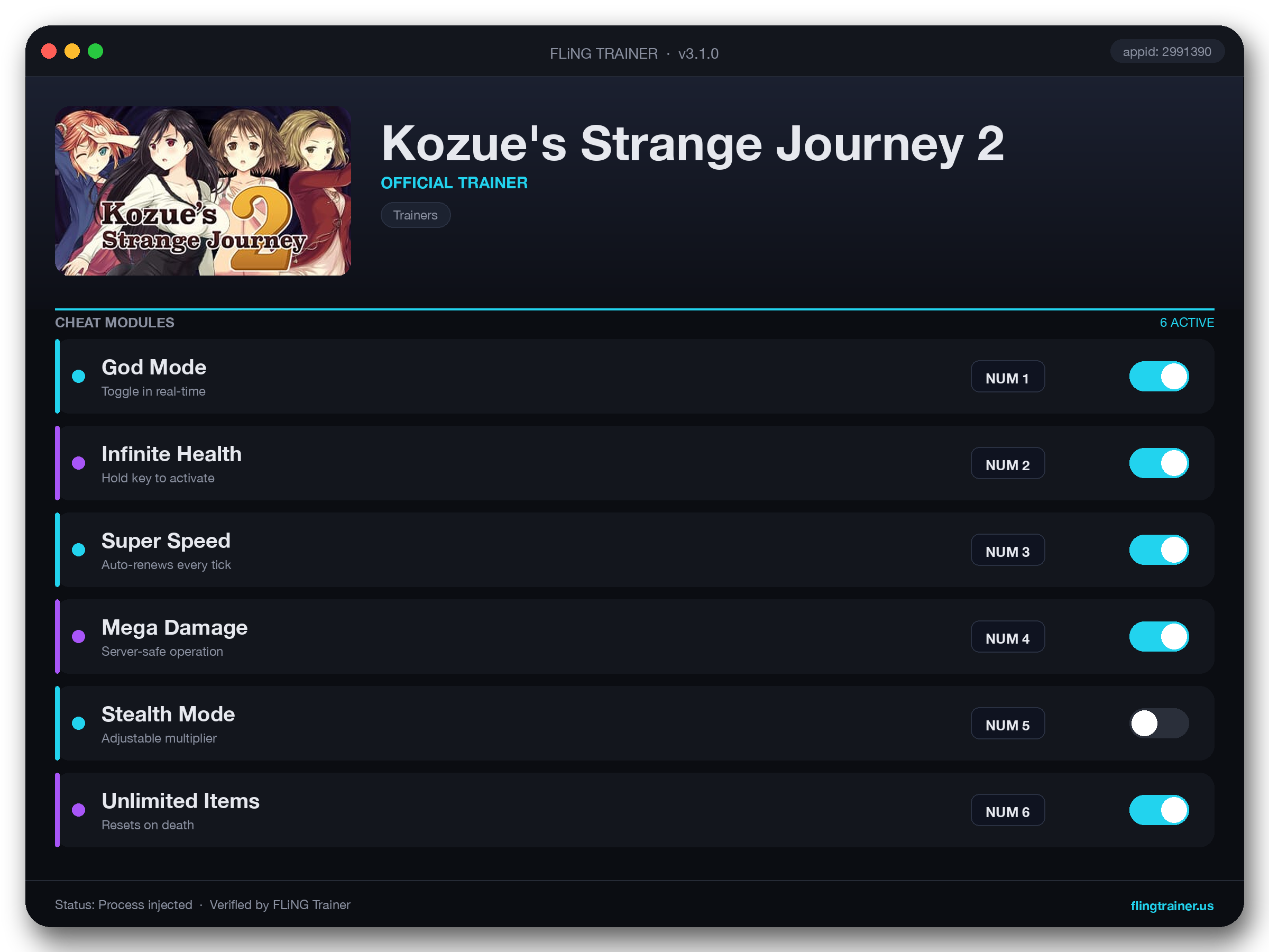 Kozue's Strange Journey 2 Trainer interface