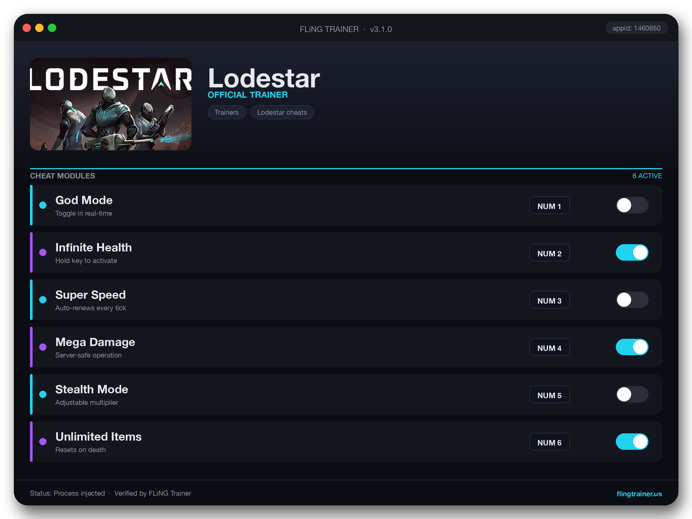 Lodestar Trainer interface