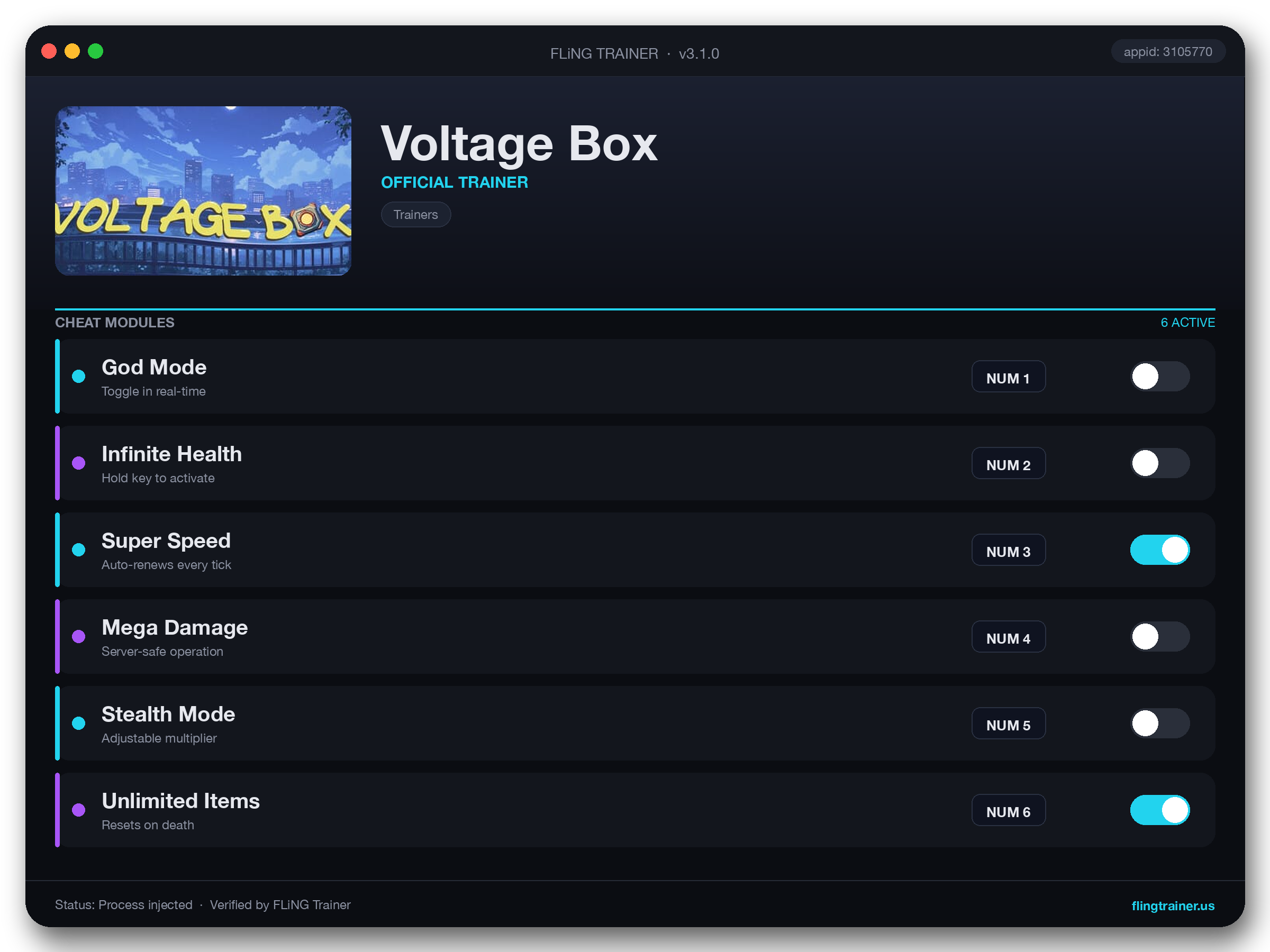 Voltage Box Trainer interface