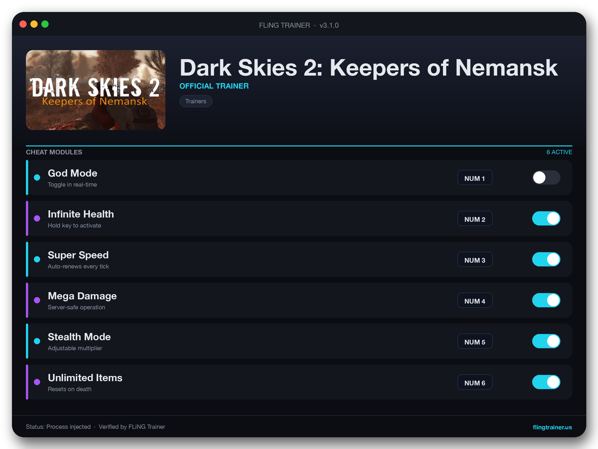 Dark Skies 2: Keepers of Nemansk Trainer interface