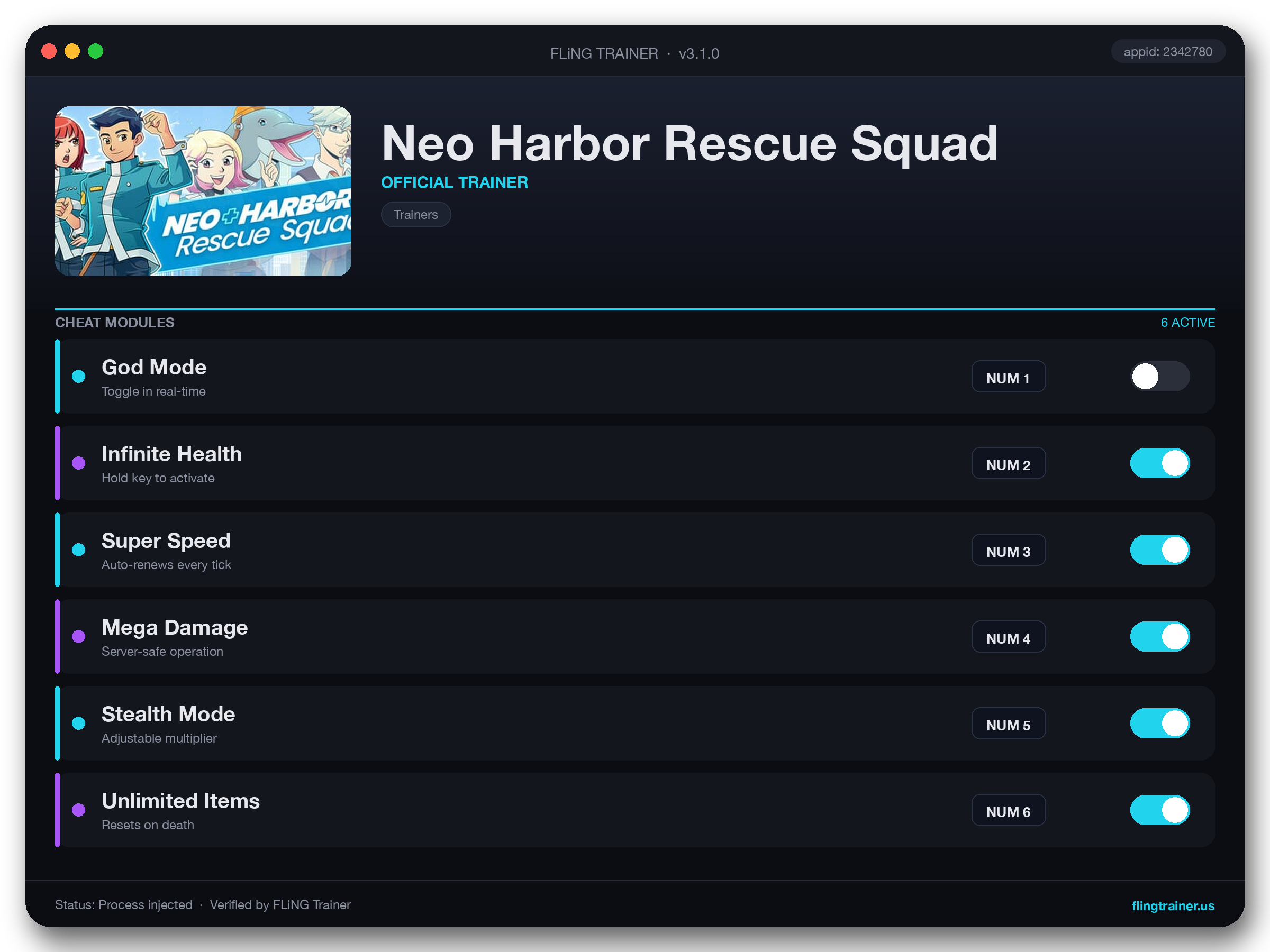 Neo Harbor Rescue Squad Trainer interface