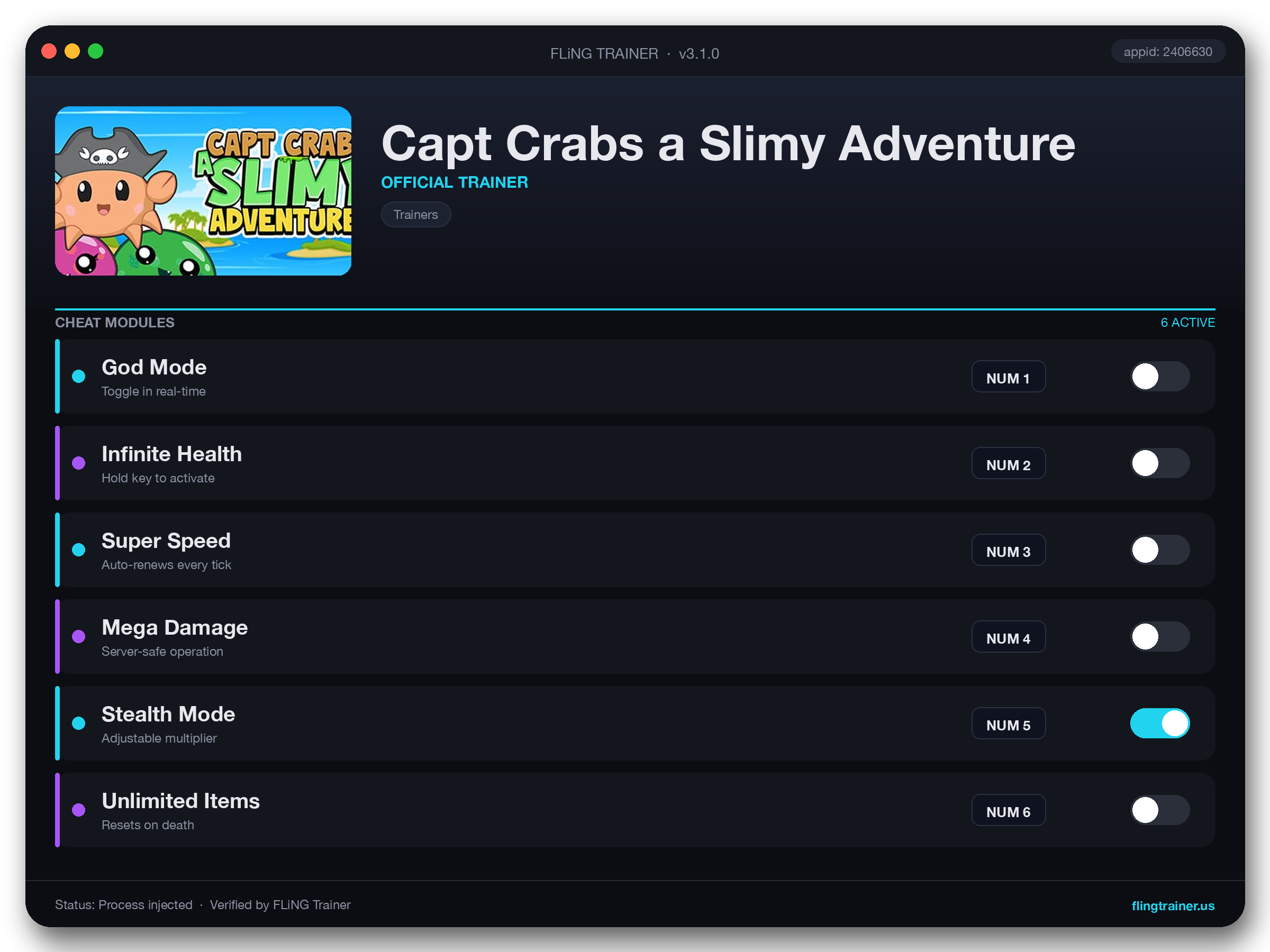 Capt Crabs a Slimy Adventure Trainer interface