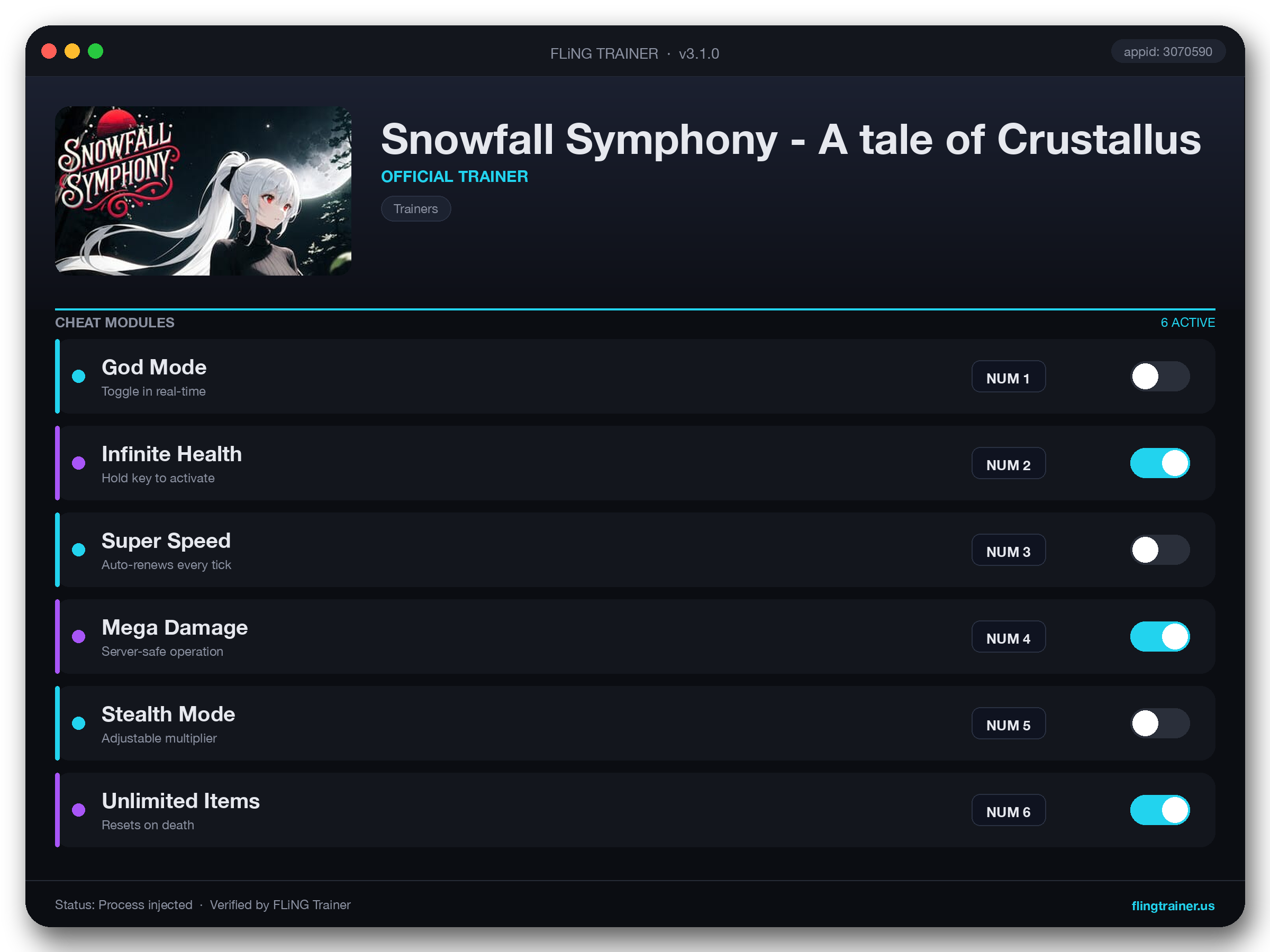 Snowfall Symphony - A tale of Crustallus Trainer interface