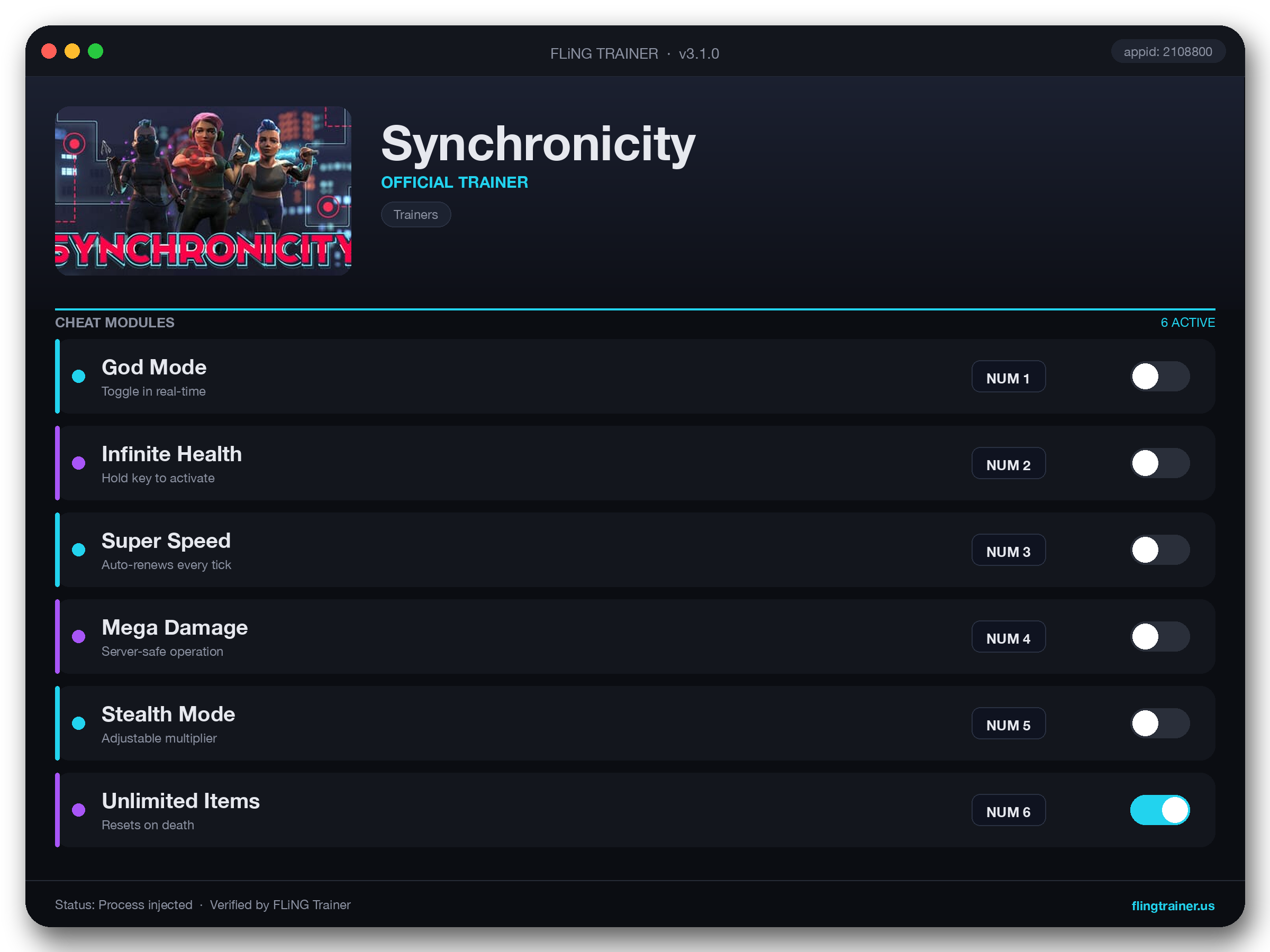 Synchronicity Trainer interface