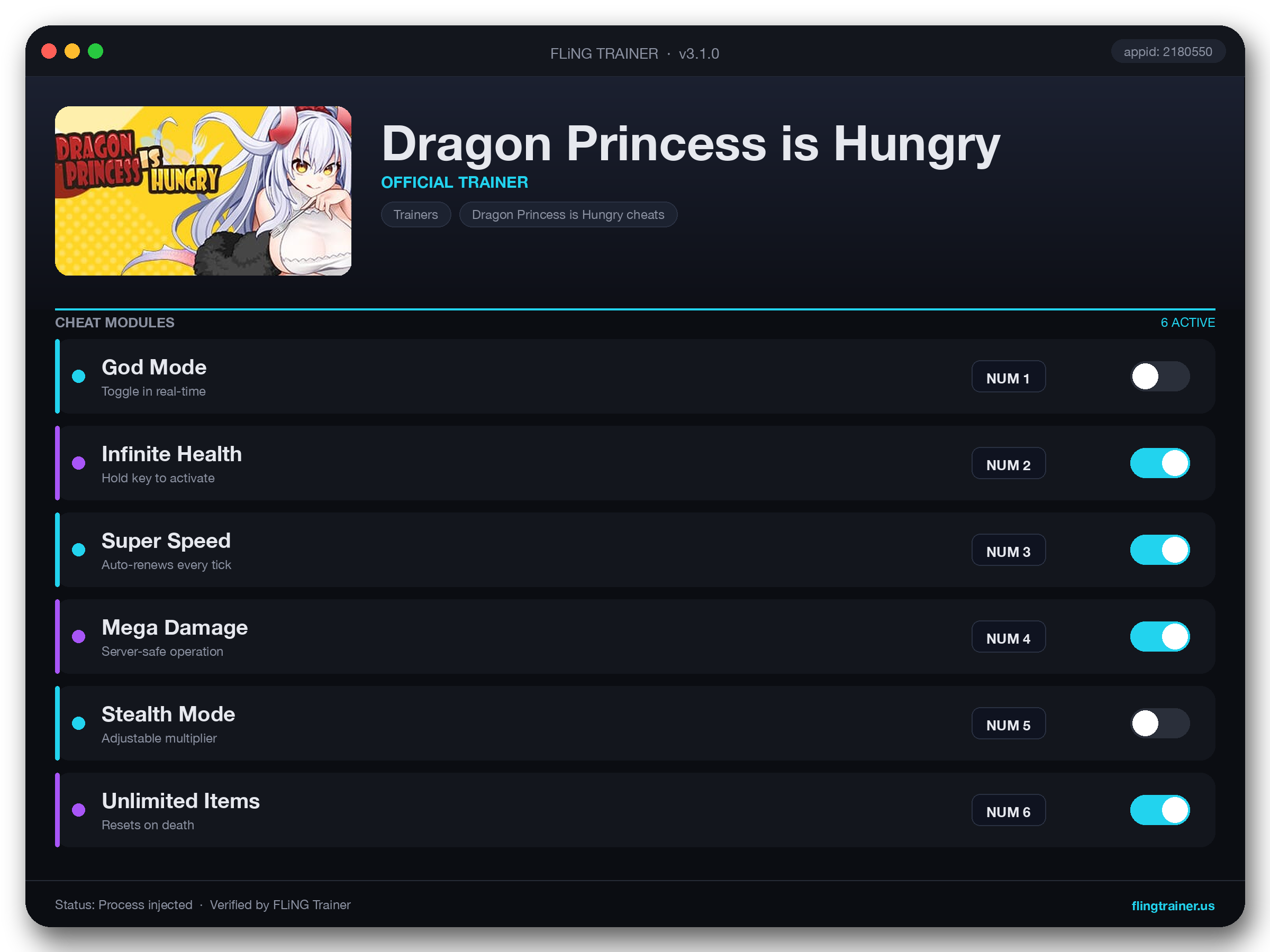 Dragon Princess is Hungry Trainer interface