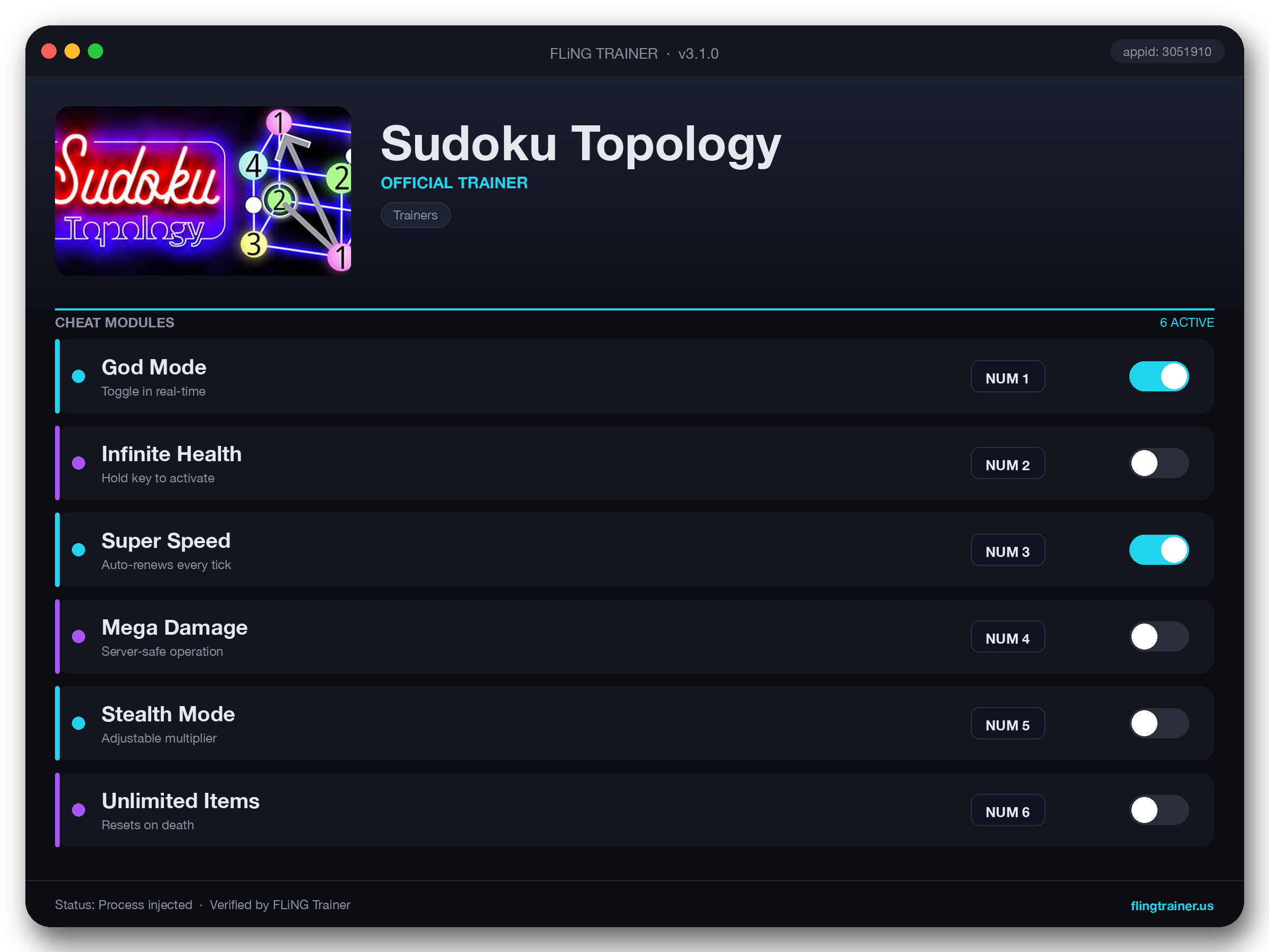 Sudoku Topology Trainer interface