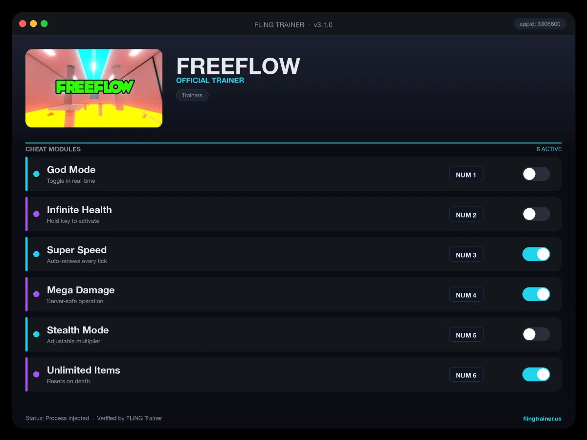 FREEFLOW Trainer interface